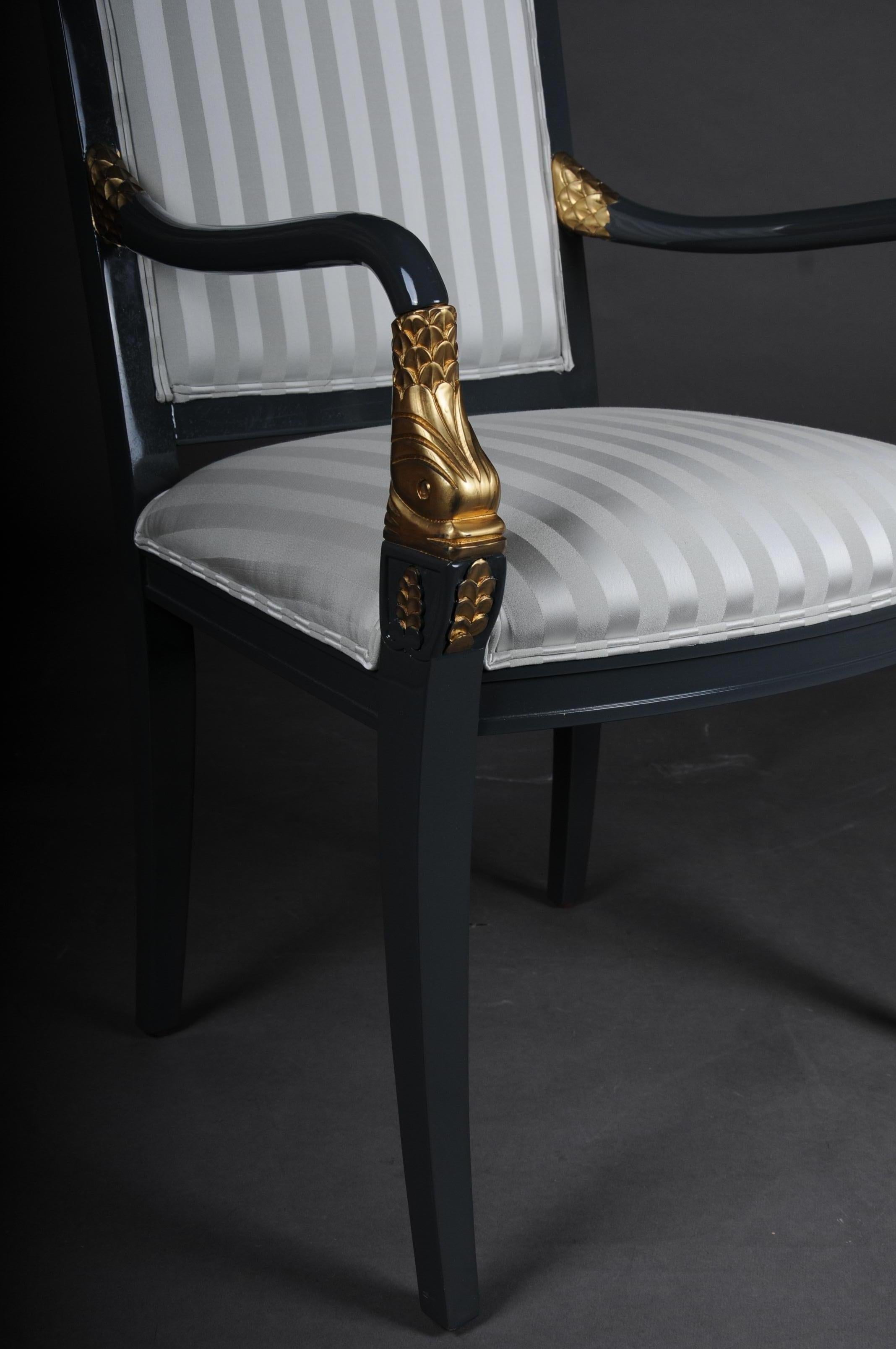 Set of 4 Italian Designer Armchairs Empire Style, 20th Century For Sale 4