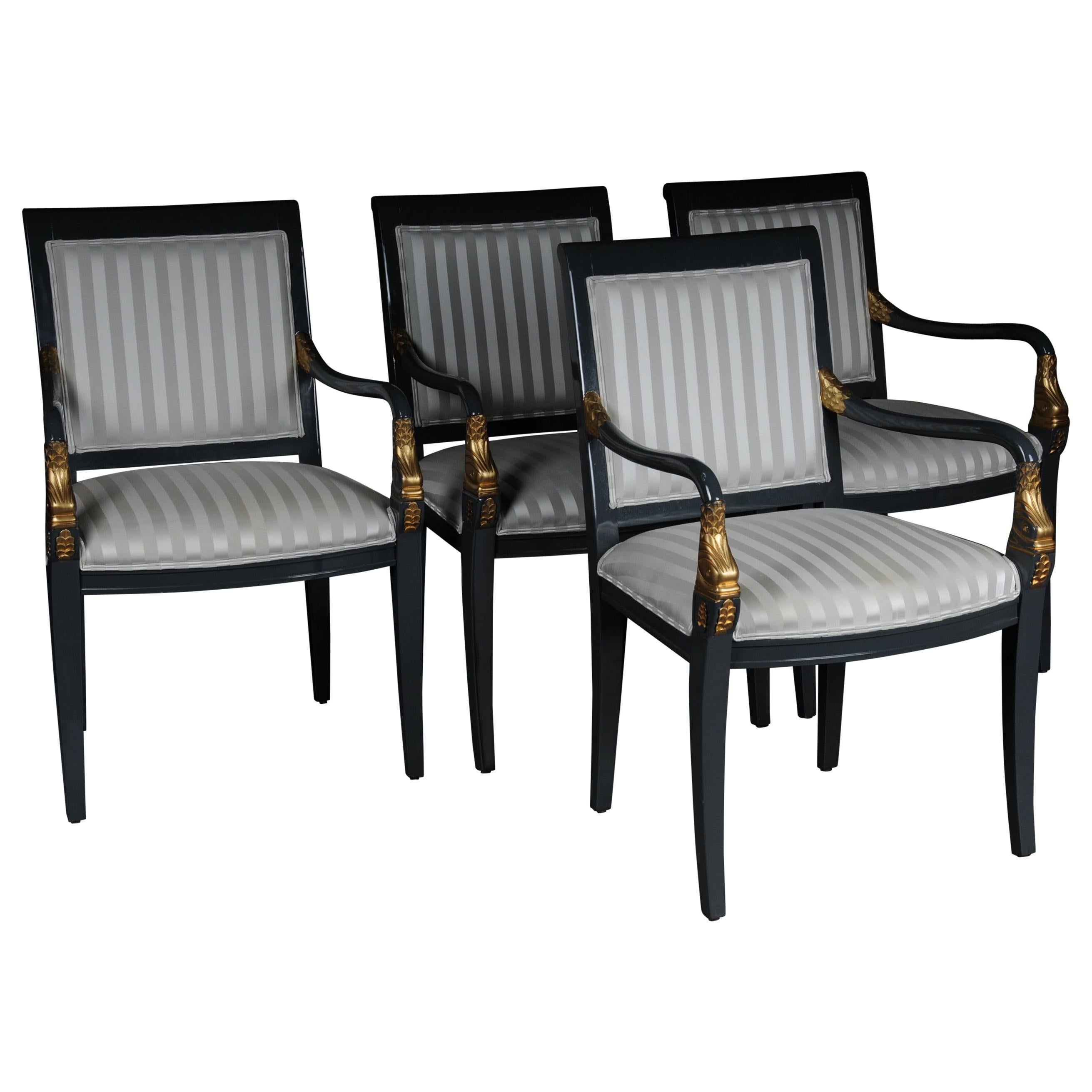 Ensemble de 4 fauteuils de designer italiens de style Empire, 20ème siècle en vente