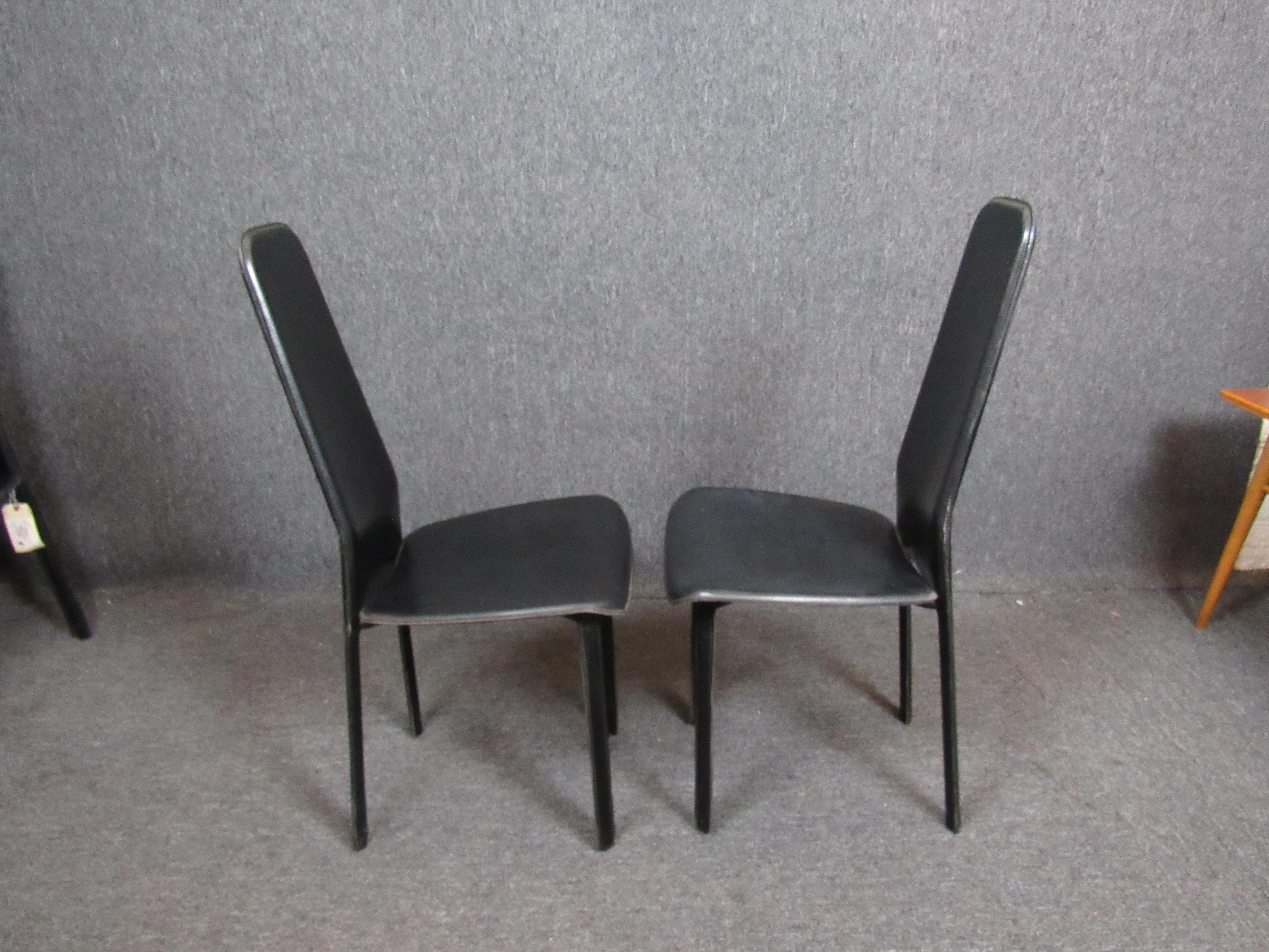Set of 4 Italian Dining Chairs by Cidue For Sale 1