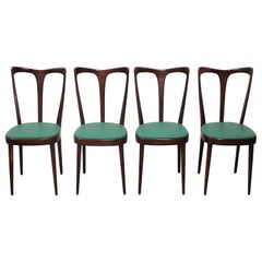 Set of 4 Italian Dining Chairs by Guglielmo Ulrich, 1950s