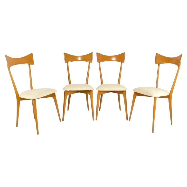 Set of 4 Italian Dining Chairs by Ico & Luisa Parisi for Ariberto Colombo, 1950s
