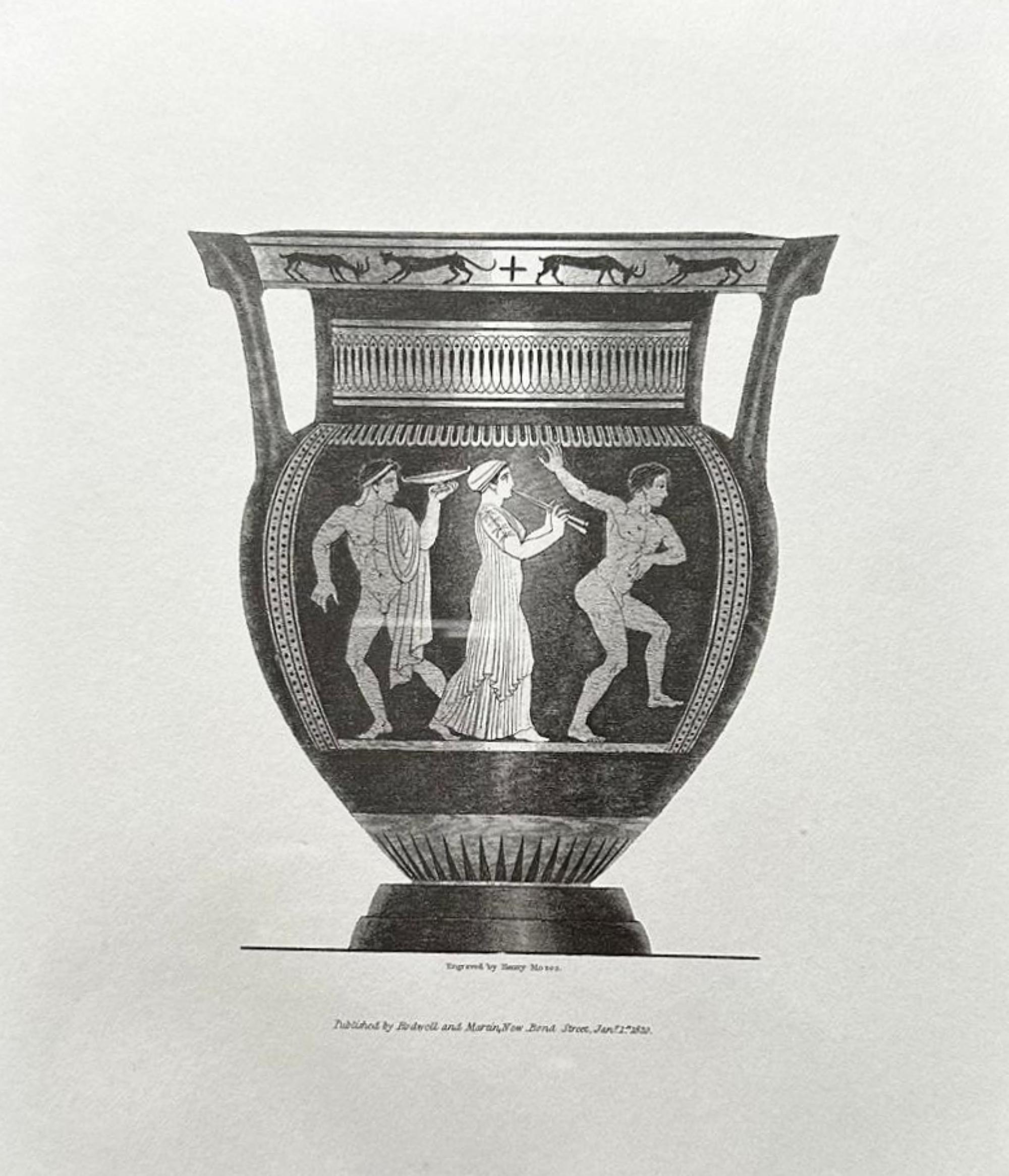 Satz von 4 italienischen Gravuren griechischer Vasen des 20. Jahrhunderts (Graviert) im Angebot