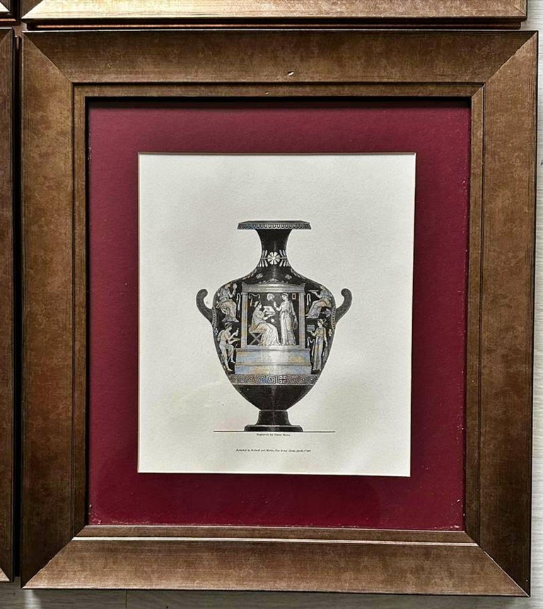 Set of 4 Italian Engravings of 20th Century Greek Vases For Sale at 1stDibs