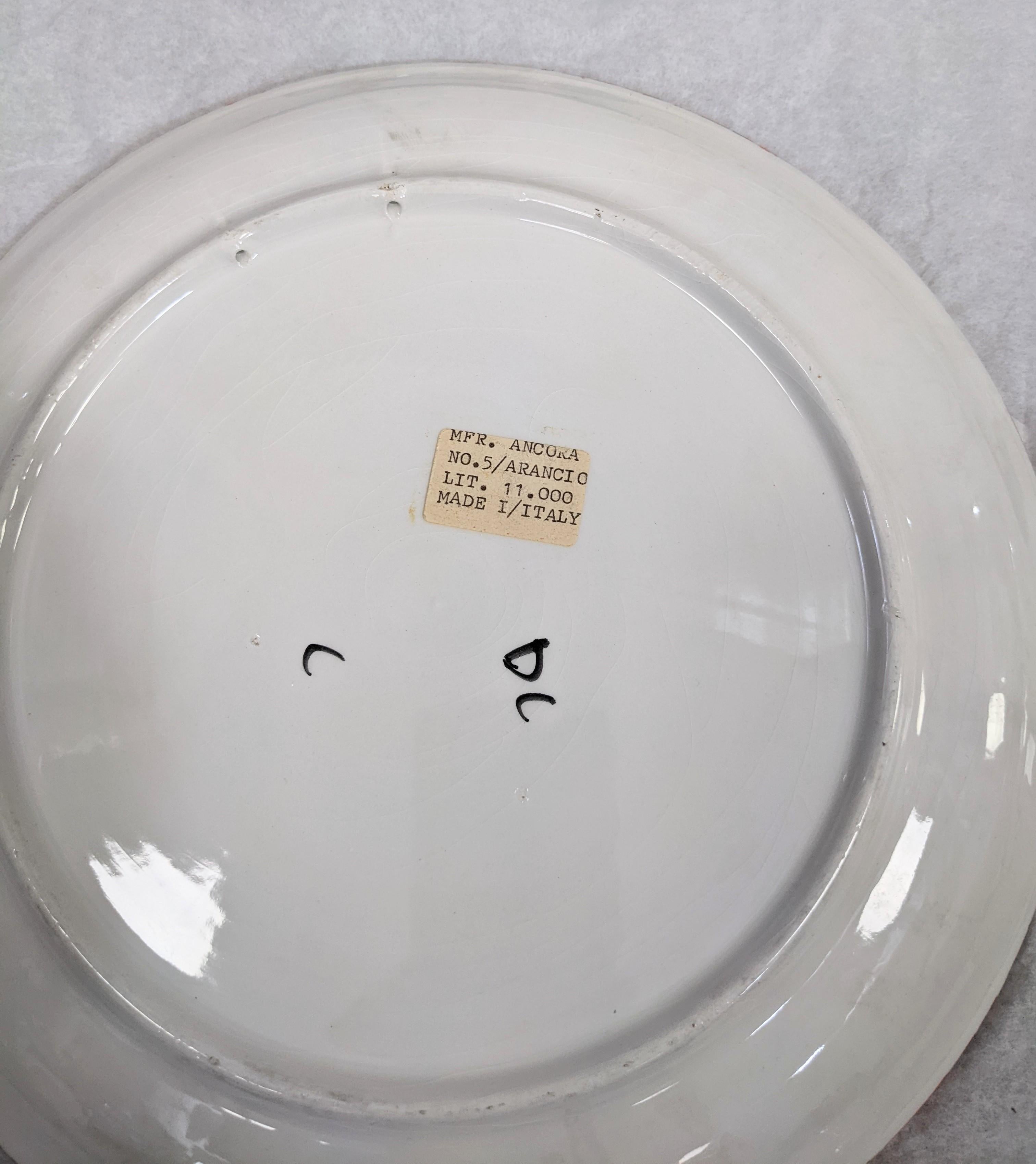 Porcelain Set of 4 Italian Faux Marble Plates For Sale