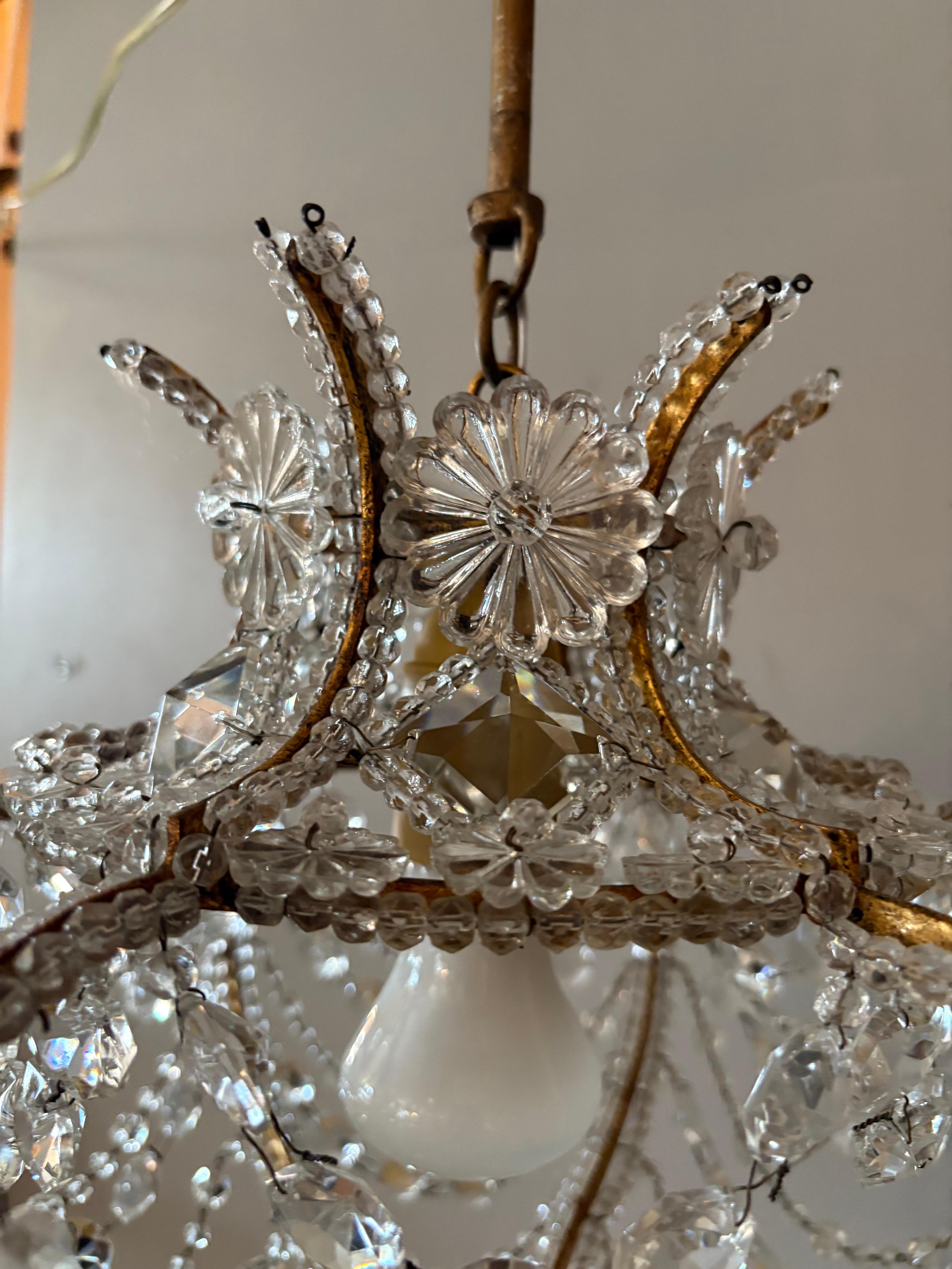 Juego de 4 Lámparas de Cristal Florentinas Italianas 