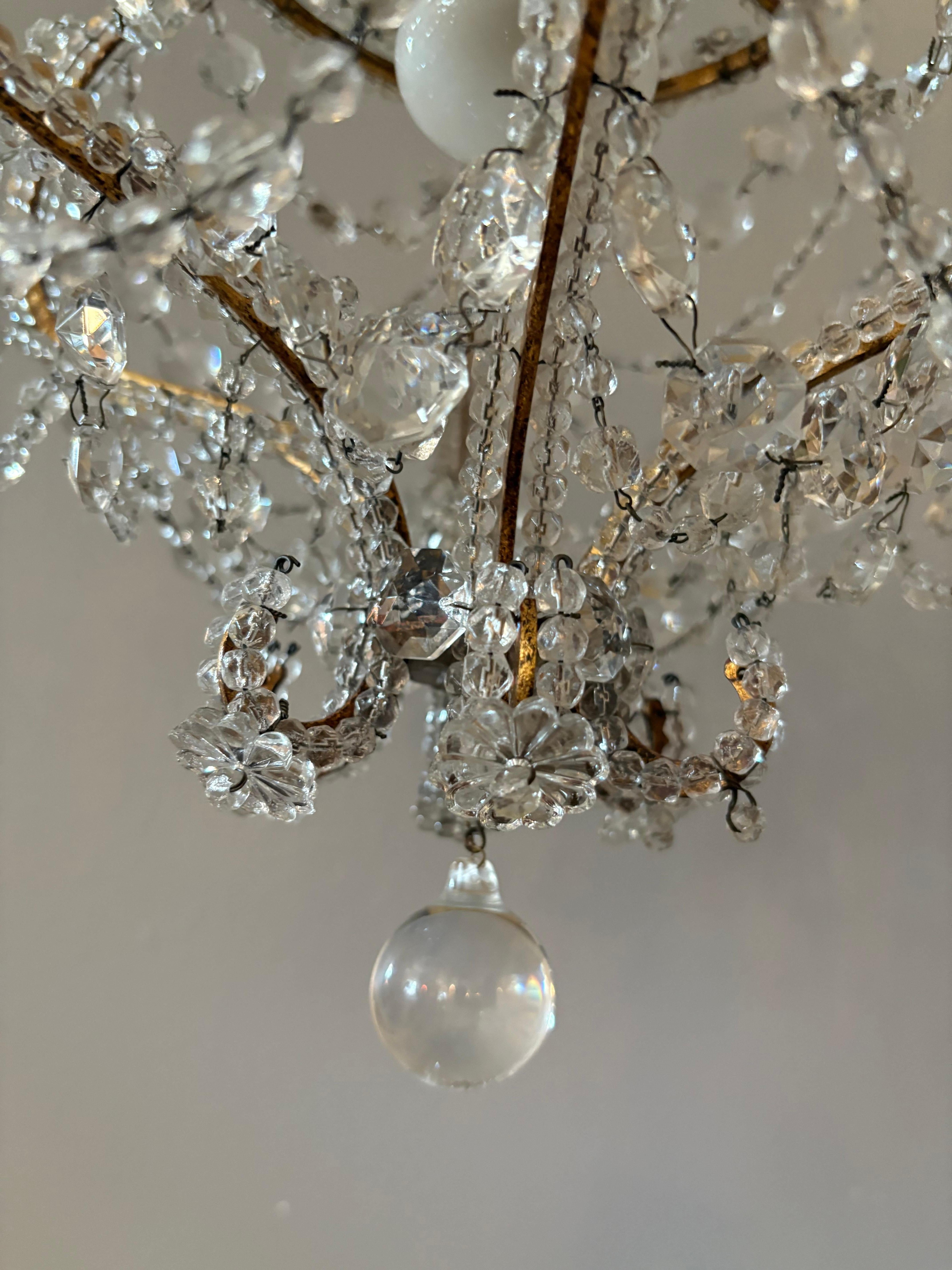 Juego de 4 Lámparas de Cristal Florentinas Italianas 