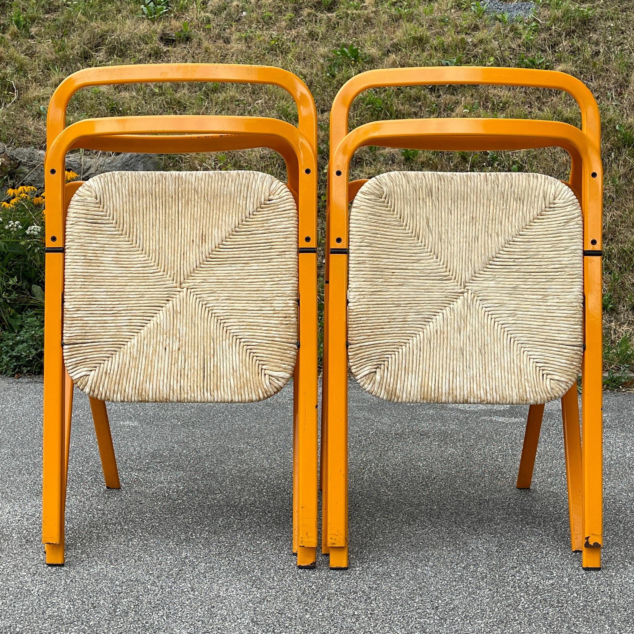 Set of 4 Italian Folding Chairs by Giorgio Cattelan for Cidue, 1970s 4