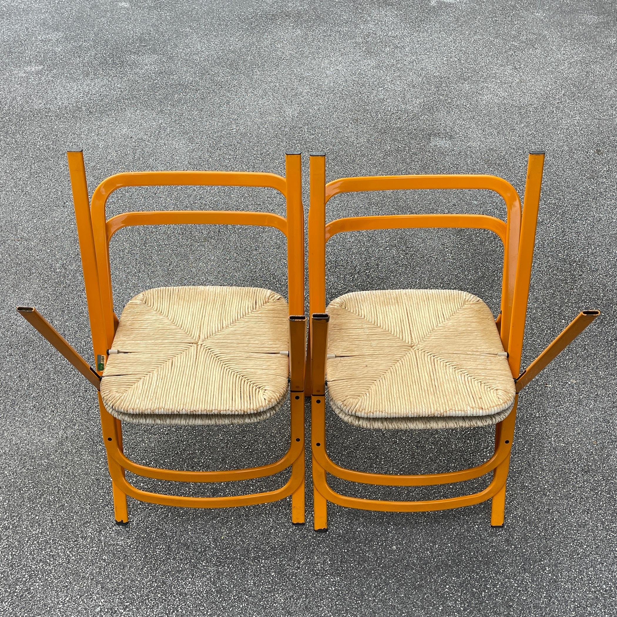 Set of 4 Italian Folding Chairs by Giorgio Cattelan for Cidue, 1970s 5