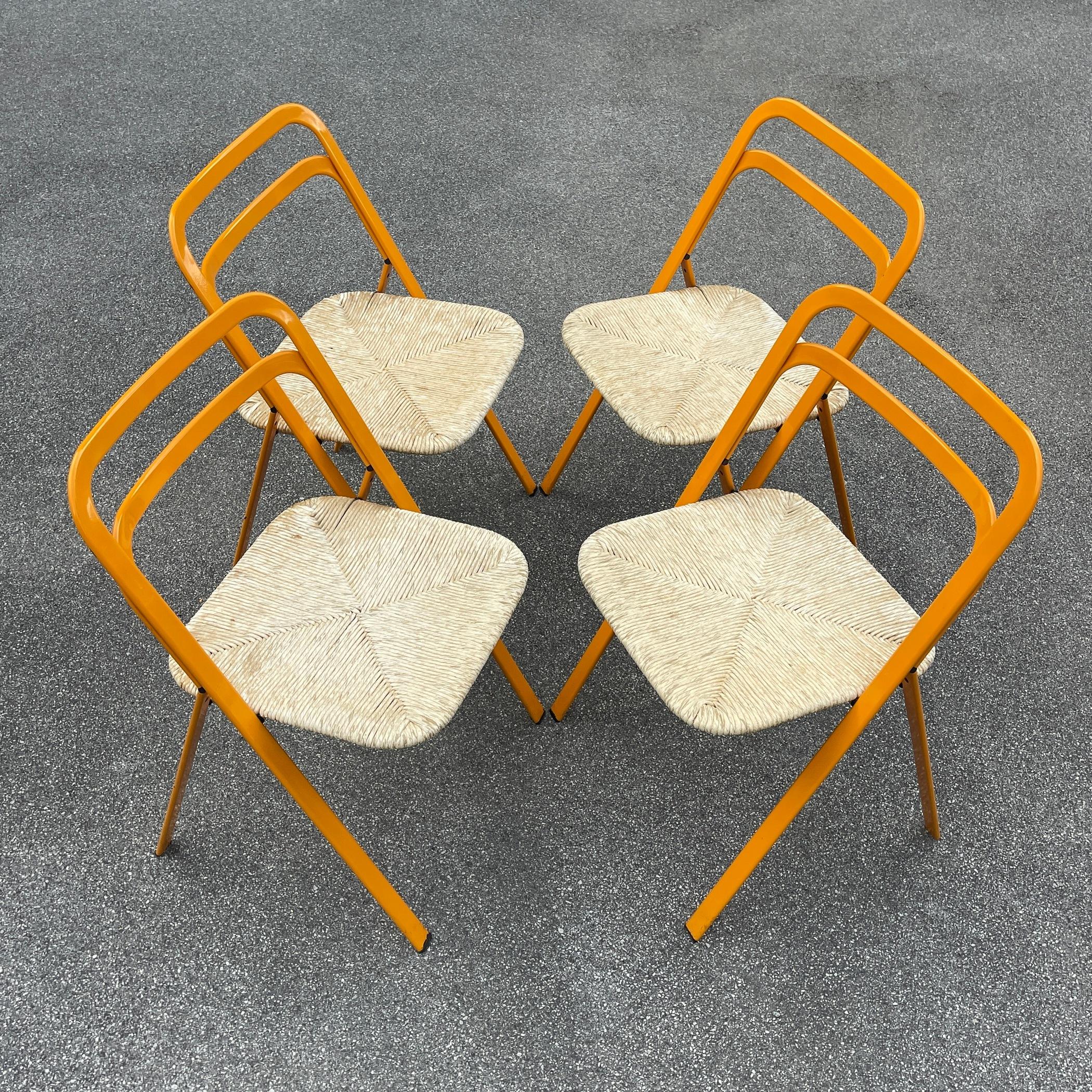 Set of 4 Italian Folding Chairs by Giorgio Cattelan for Cidue, 1970s 6
