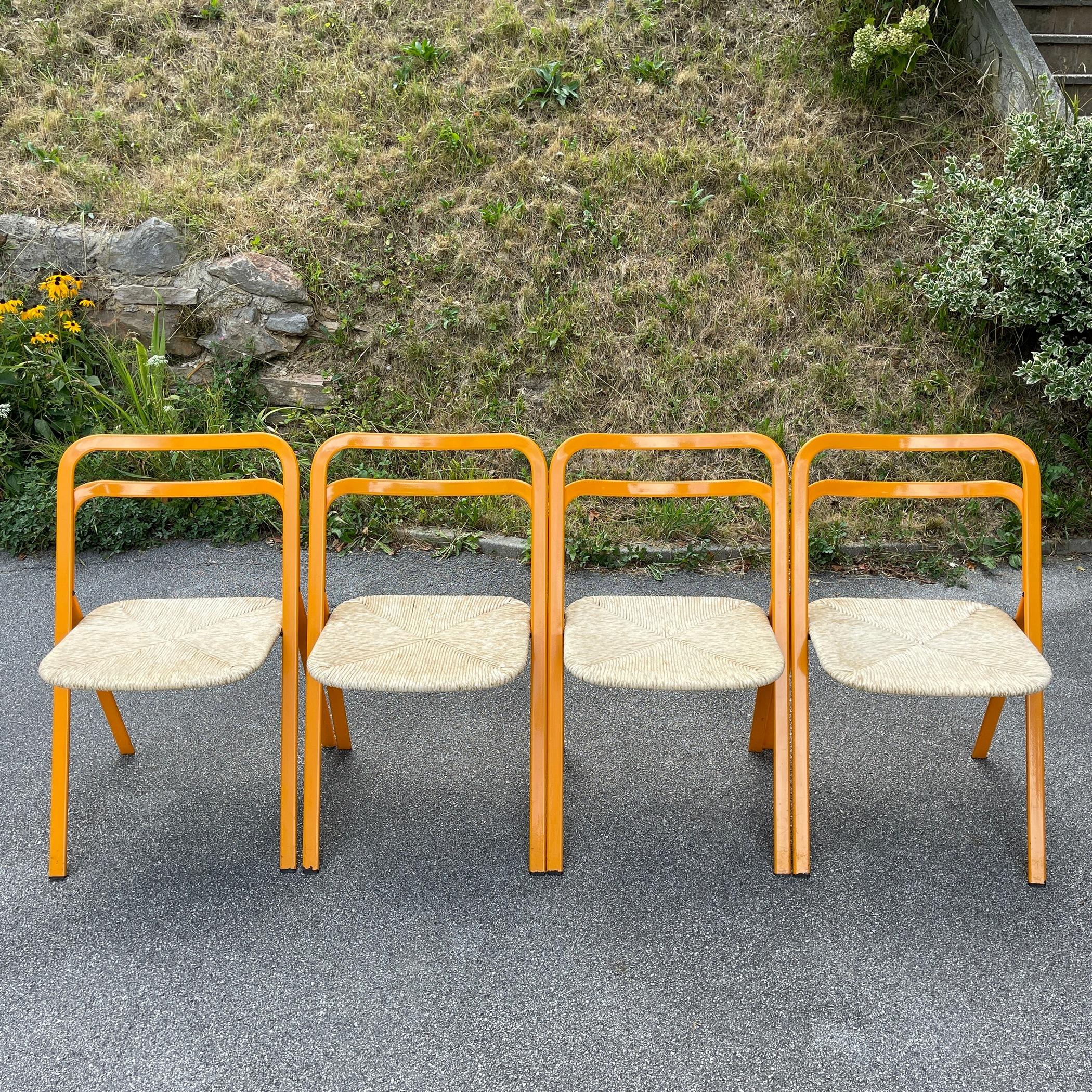 Set of 4 Italian Folding Chairs by Giorgio Cattelan for Cidue, 1970s 7