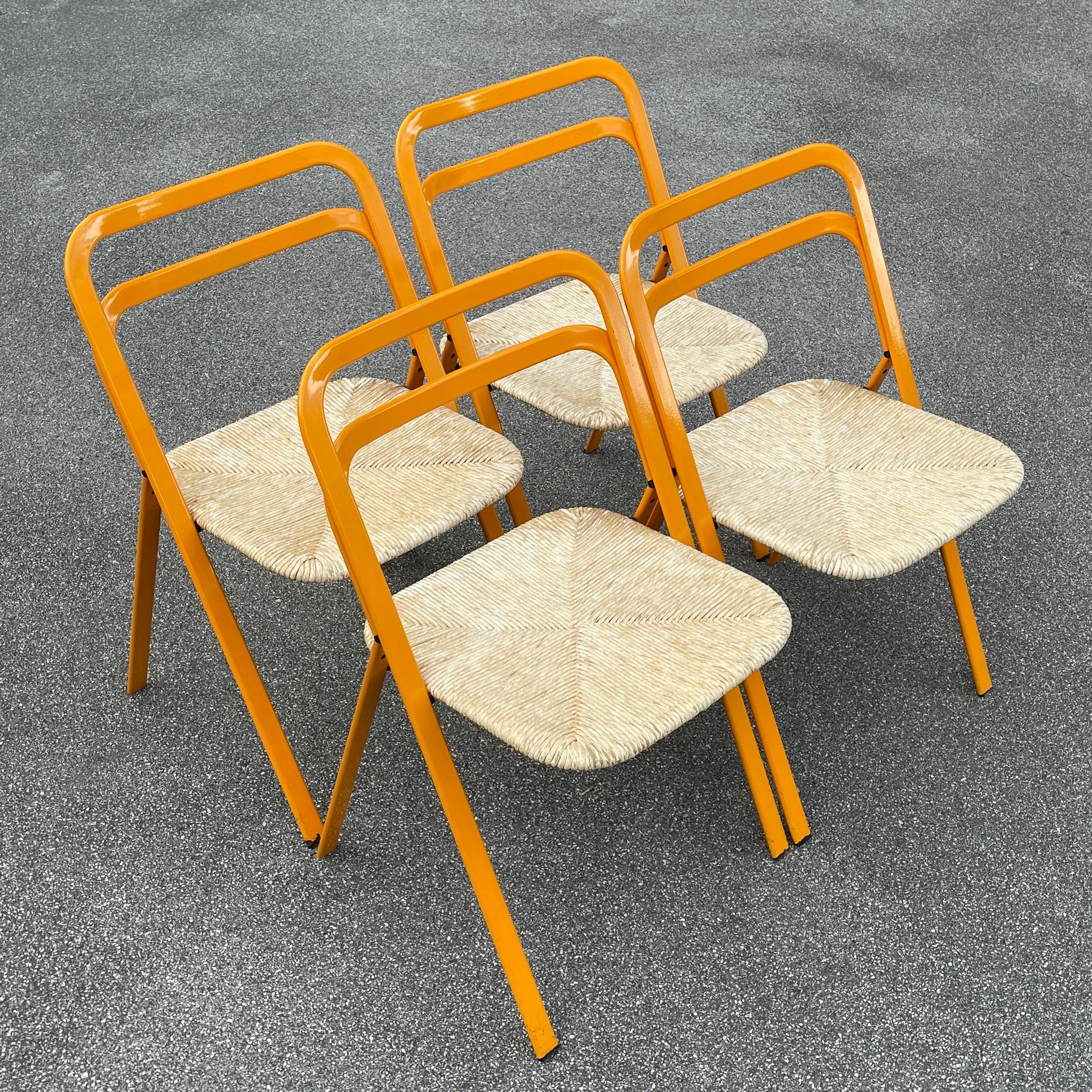 Set of 4 Italian Folding Chairs by Giorgio Cattelan for Cidue, 1970s 1