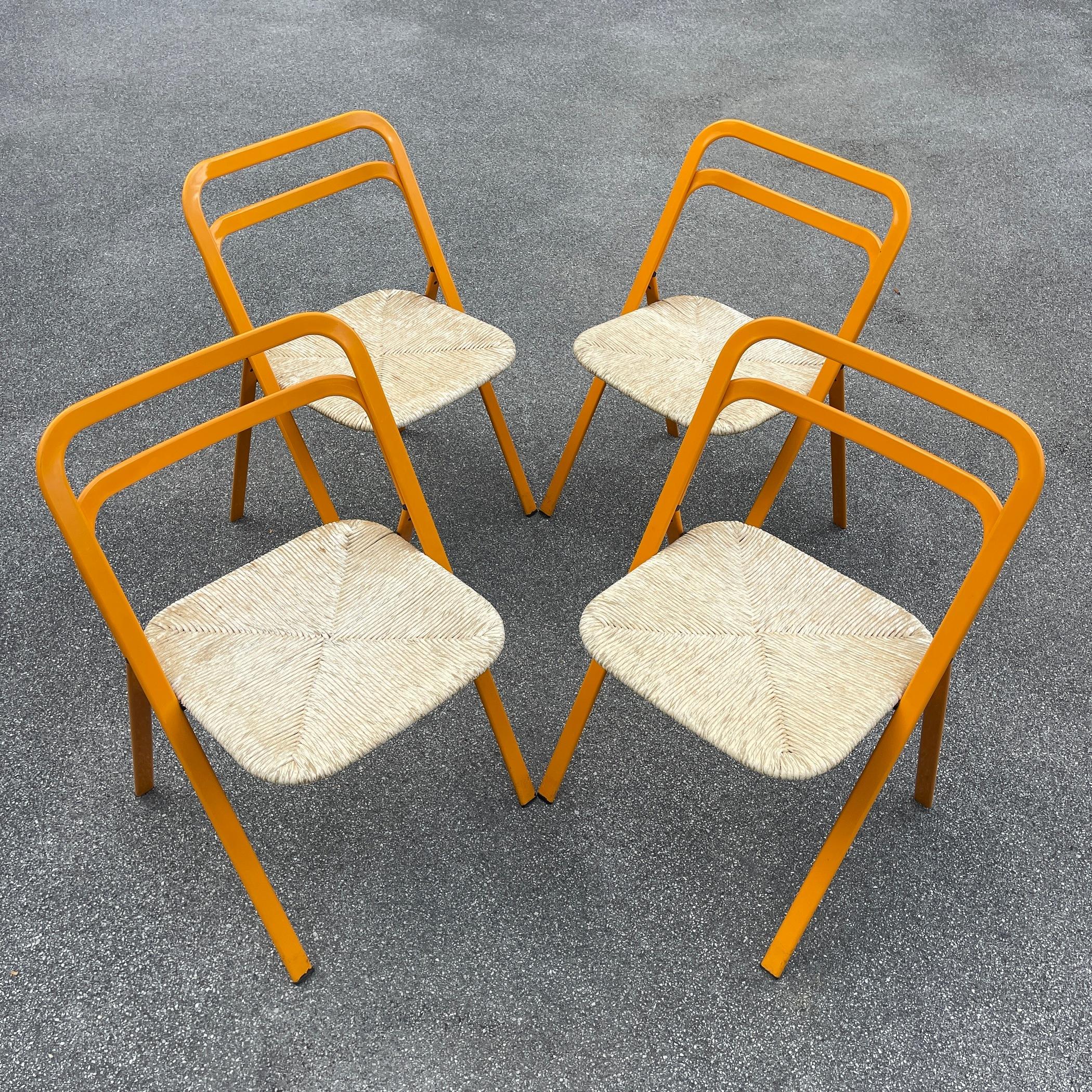 Set of 4 Italian Folding Chairs by Giorgio Cattelan for Cidue, 1970s 2
