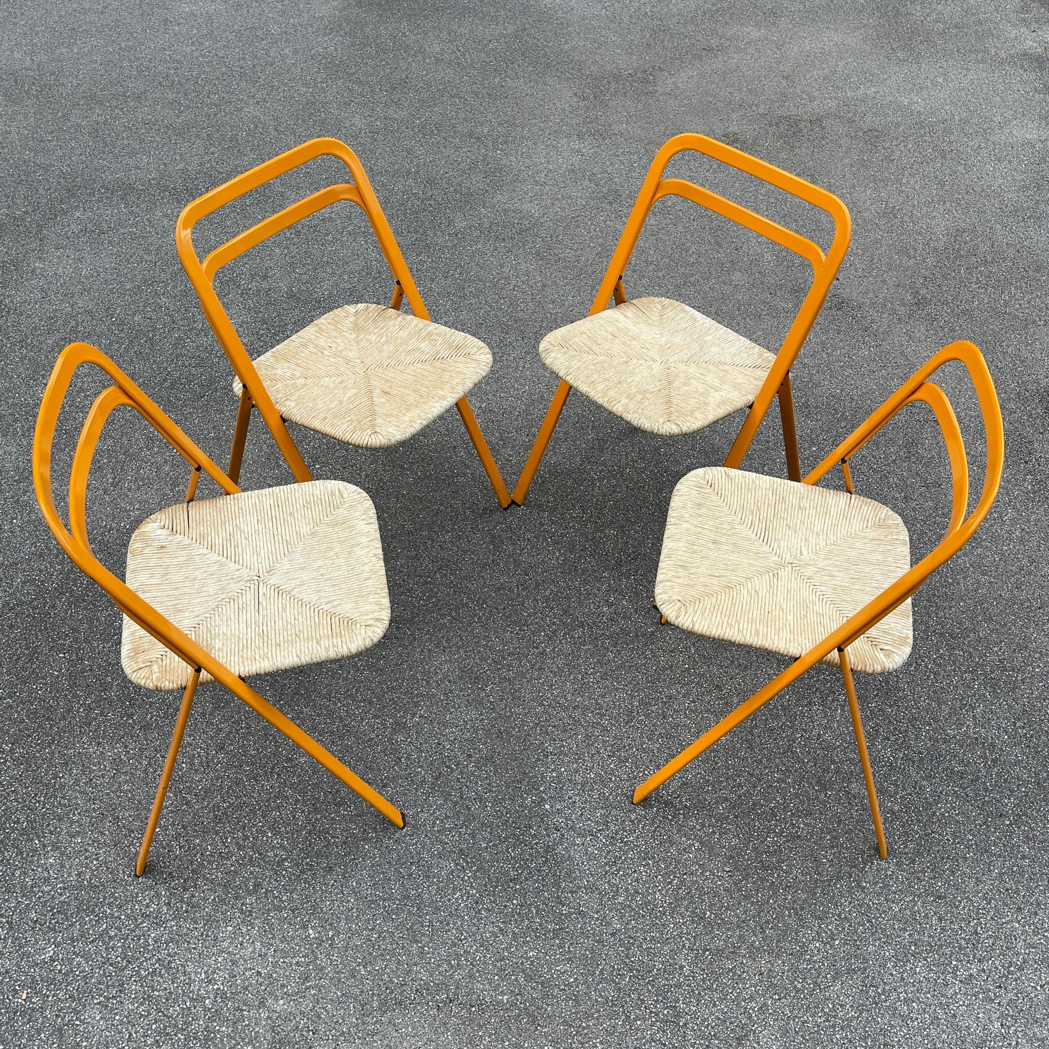 Set of 4 Italian Folding Chairs by Giorgio Cattelan for Cidue, 1970s 3