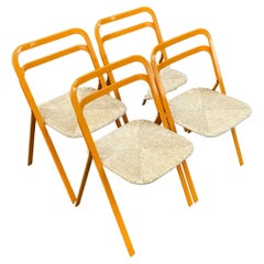 Set of 4 Italian Folding Chairs by Giorgio Cattelan for Cidue, 1970s