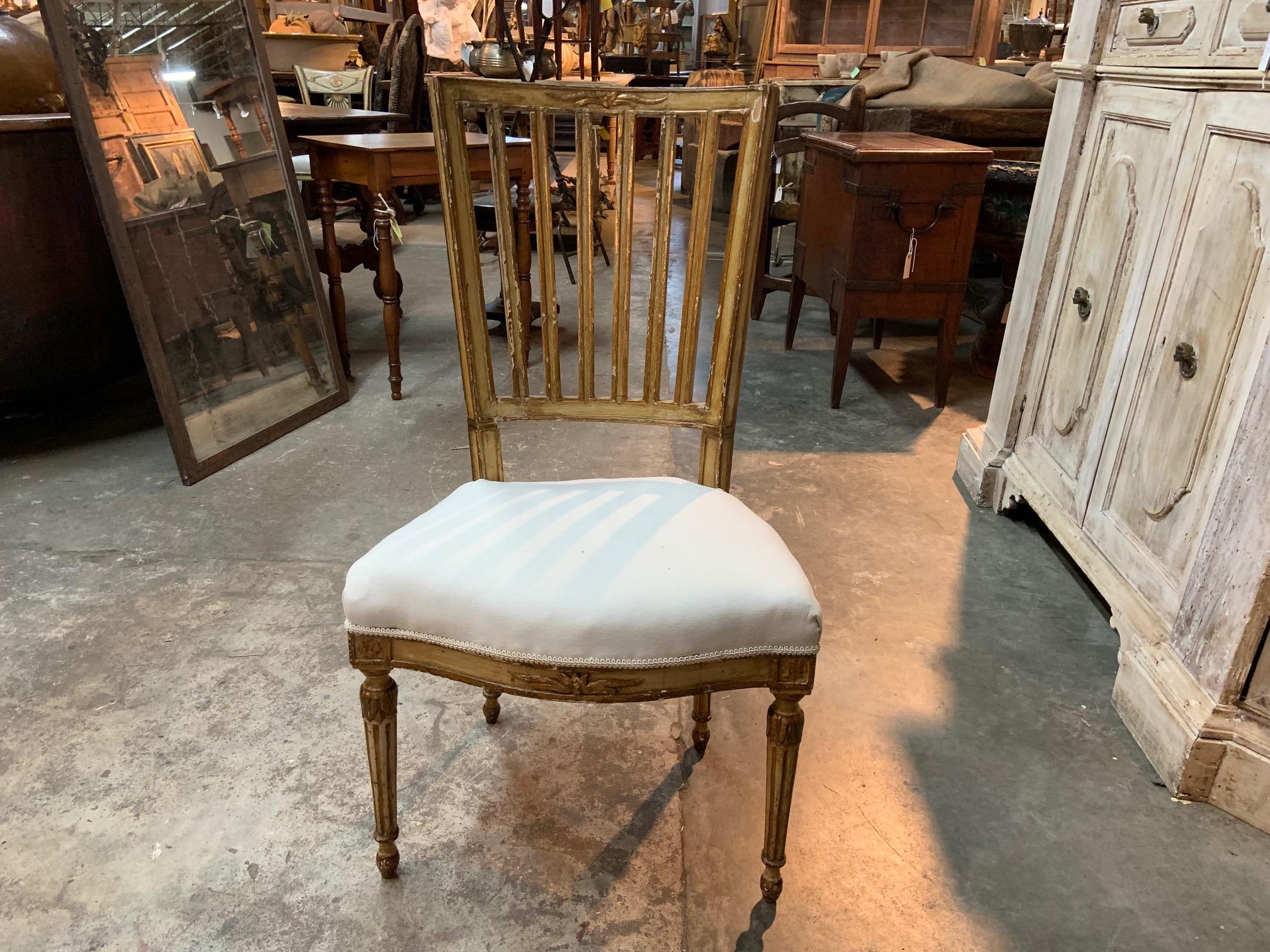 18th Century Set of 4 Italian Louis XVI Period Side Chairs