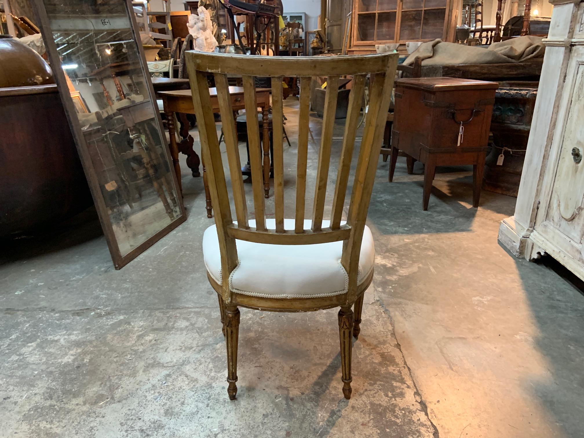 Set of 4 Italian Louis XVI Period Side Chairs For Sale 2