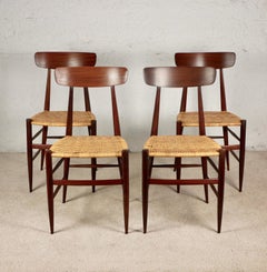 Ensemble de 4 chaises italiennes en acajou par Eredi Marelli pour Eredi Marelli Cantu, années 1950