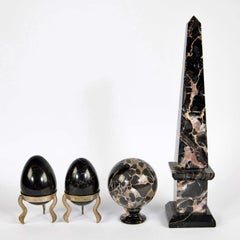 Set of 4 Italian Marble Ornamental Objects, Early 20th Century
