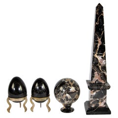 Set of 4 Italian Marble Ornamental Objects, Early 20th Century