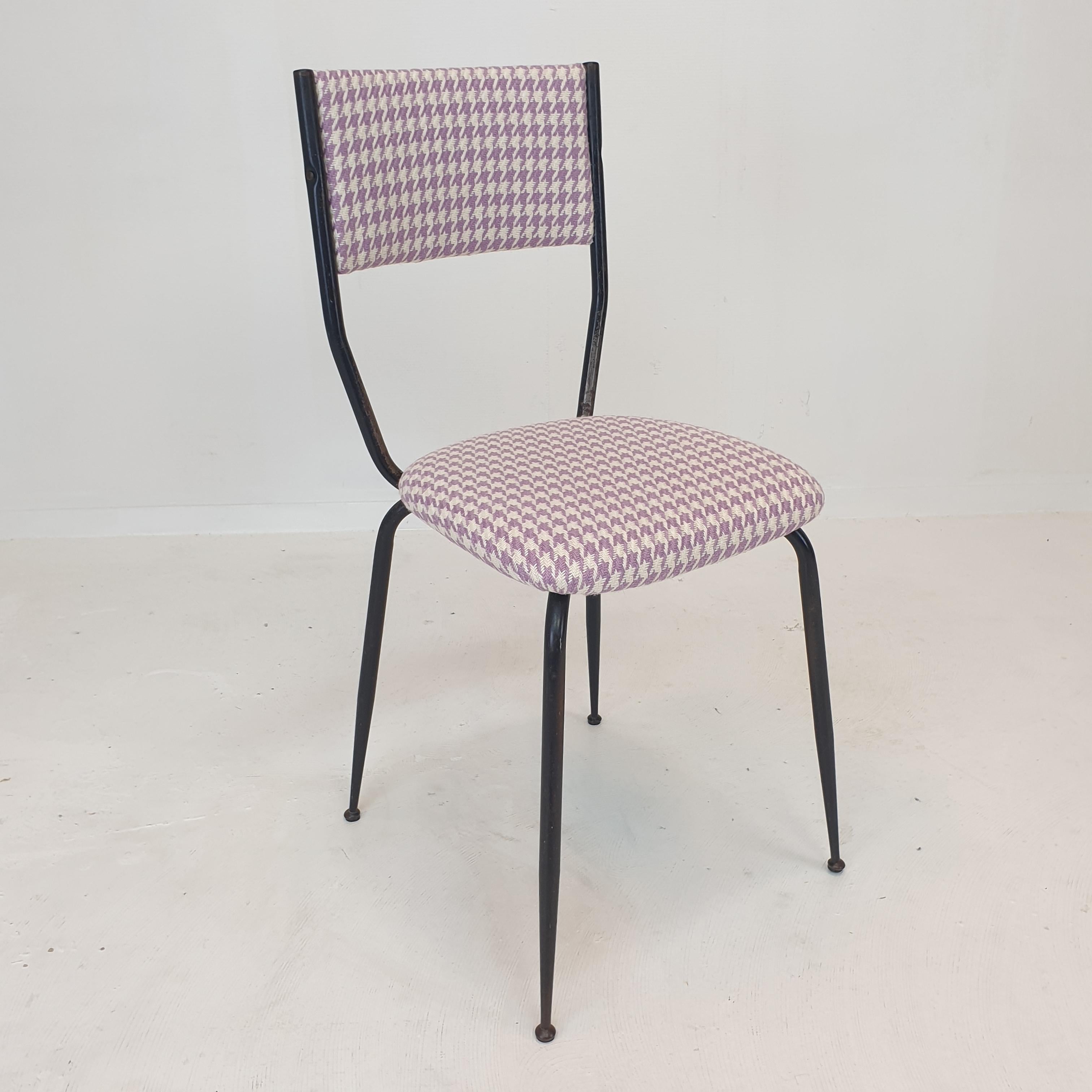 Ensemble de 4 chaises de salle à manger italiennes en métal, années 1960 en vente 13