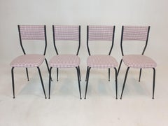 Set of 4 Italian Metal Dining Chairs, 1960's