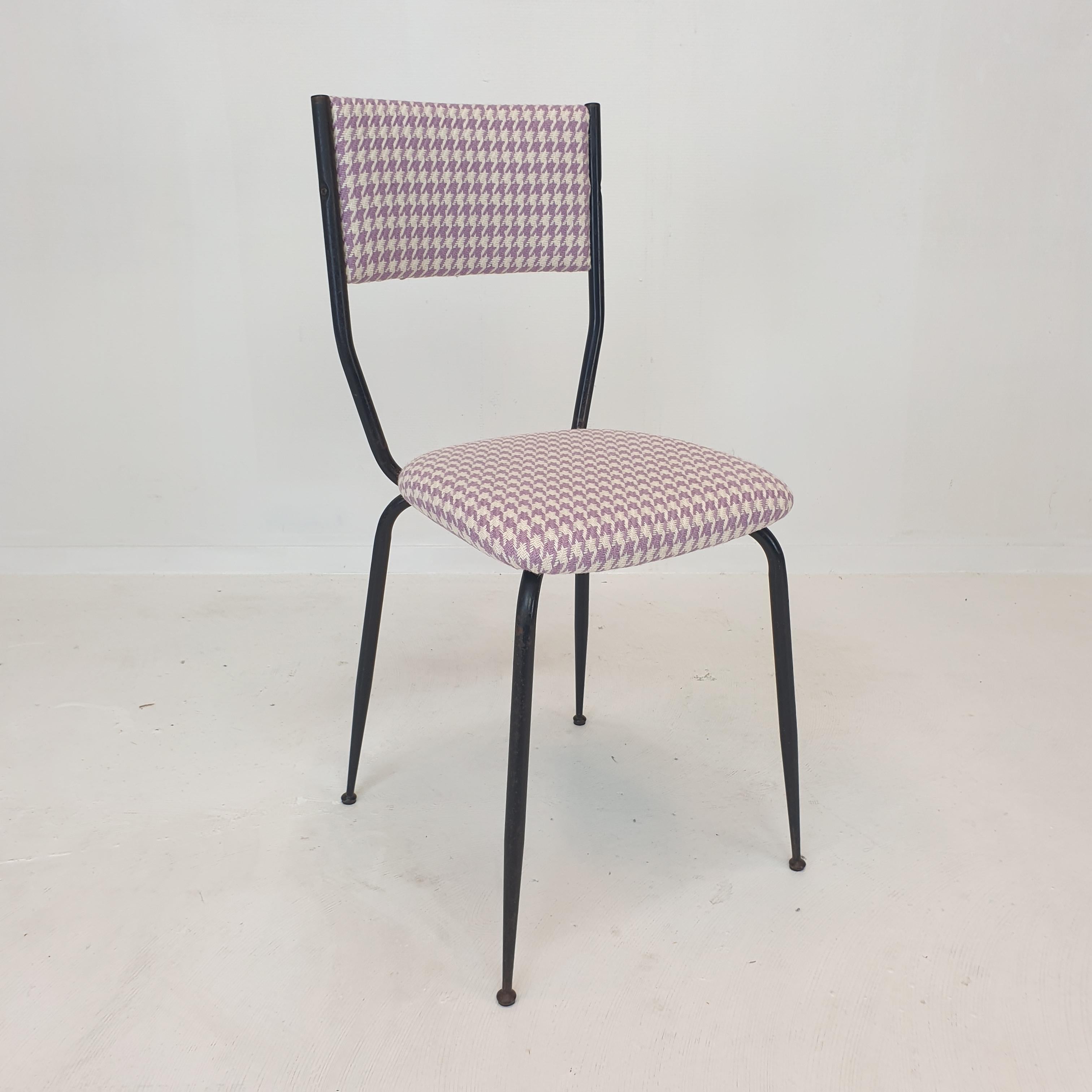Set of 4 Italian Metal Dining Chairs, 1960's In Good Condition For Sale In Oud Beijerland, NL