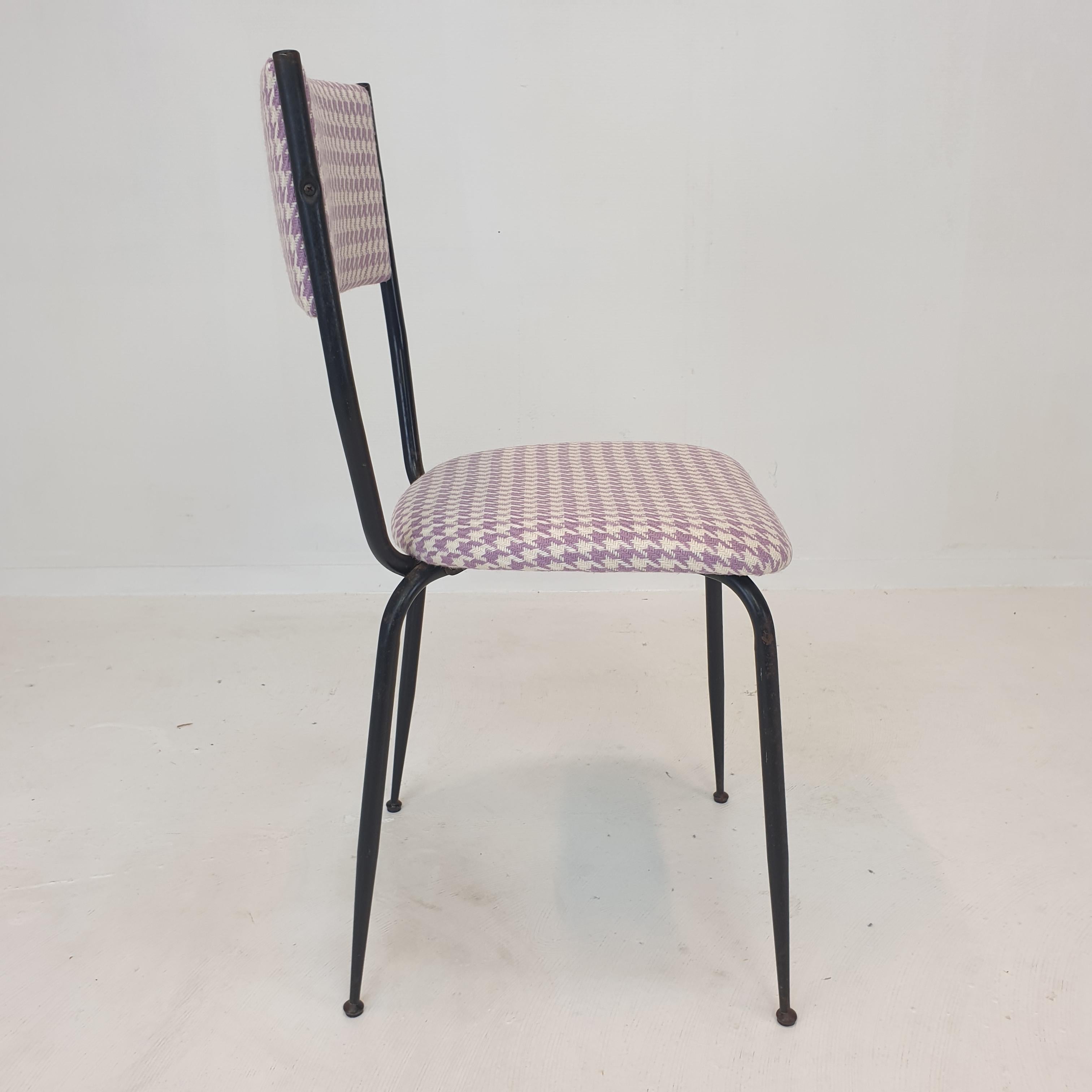 Set of 4 Italian Metal Dining Chairs, 1960's For Sale 1