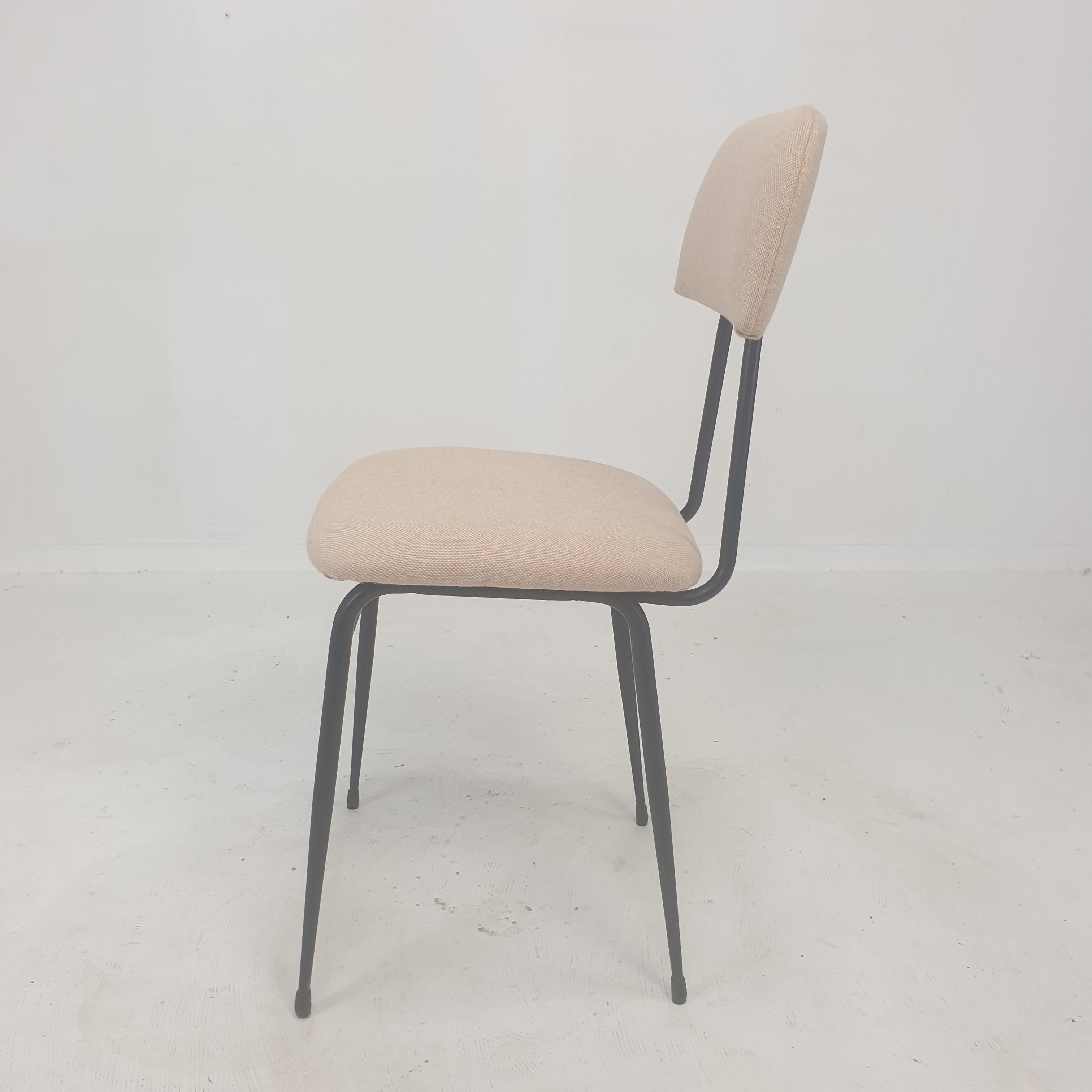 Ensemble de 4 chaises de salle à manger italiennes en métal, années 1960 en vente 1