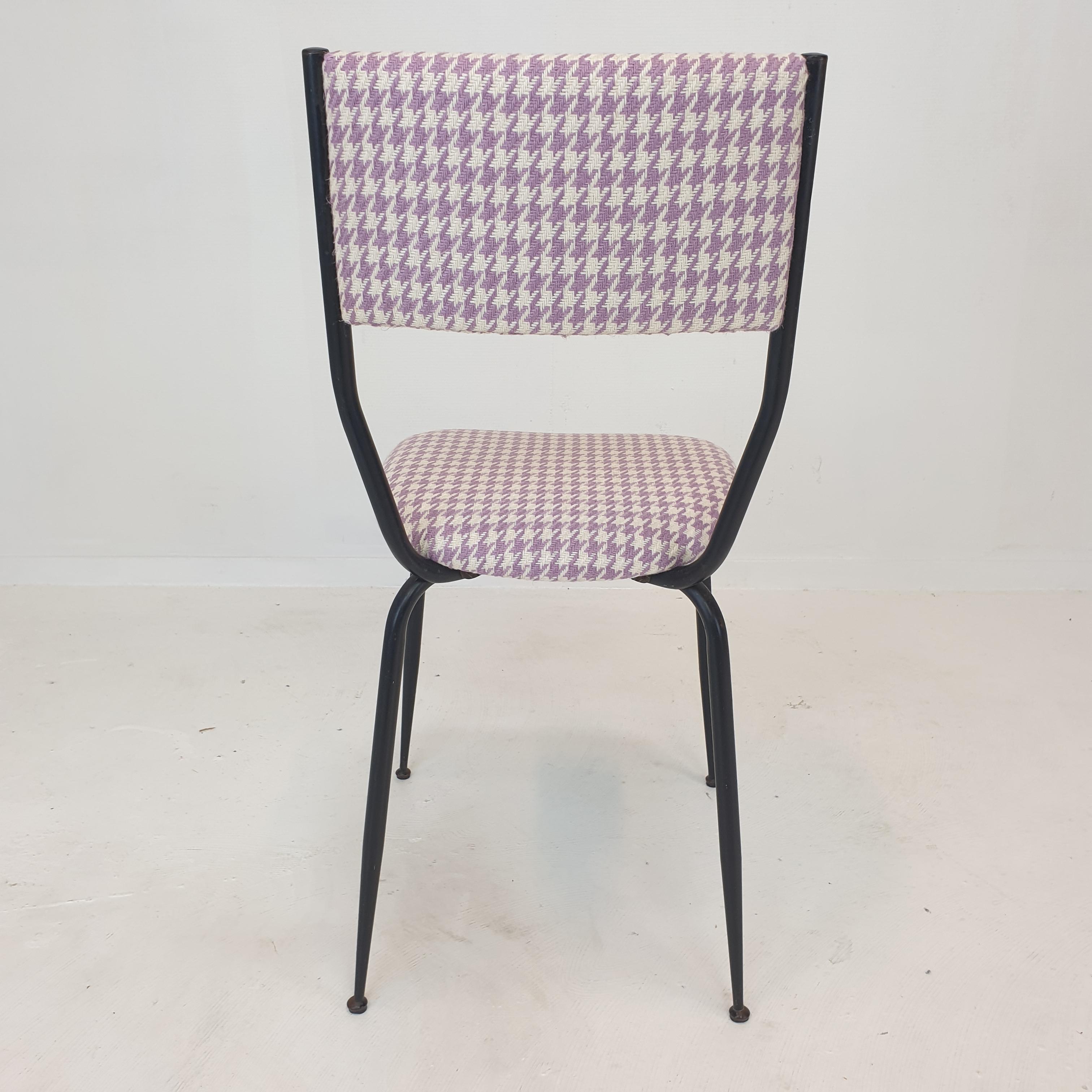 Set of 4 Italian Metal Dining Chairs, 1960's For Sale 2