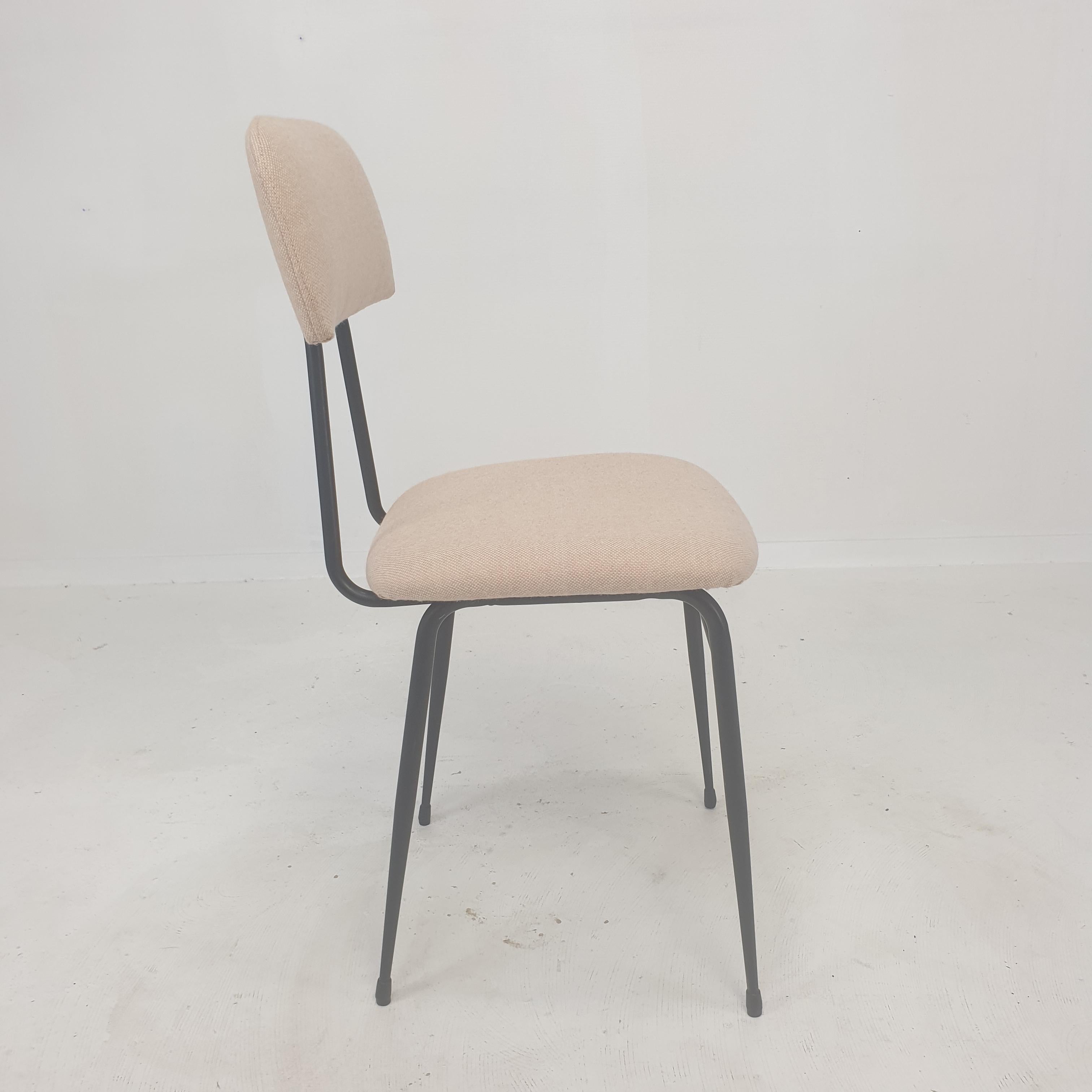 Ensemble de 4 chaises de salle à manger italiennes en métal, années 1960 en vente 2