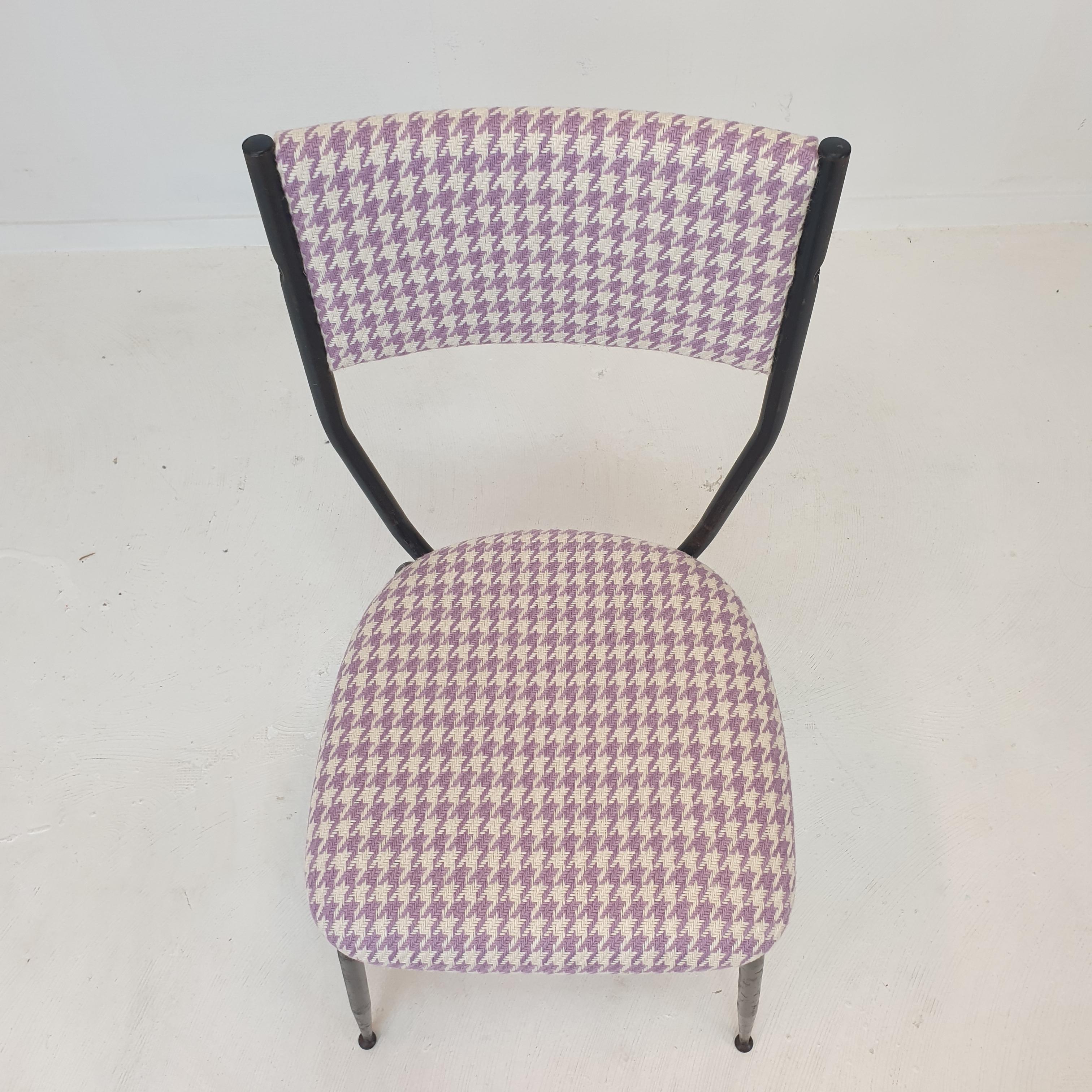 Ensemble de 4 chaises de salle à manger italiennes en métal, années 1960 en vente 3