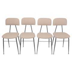 Set of 4 Italian Metal Dining Chairs, 1960's