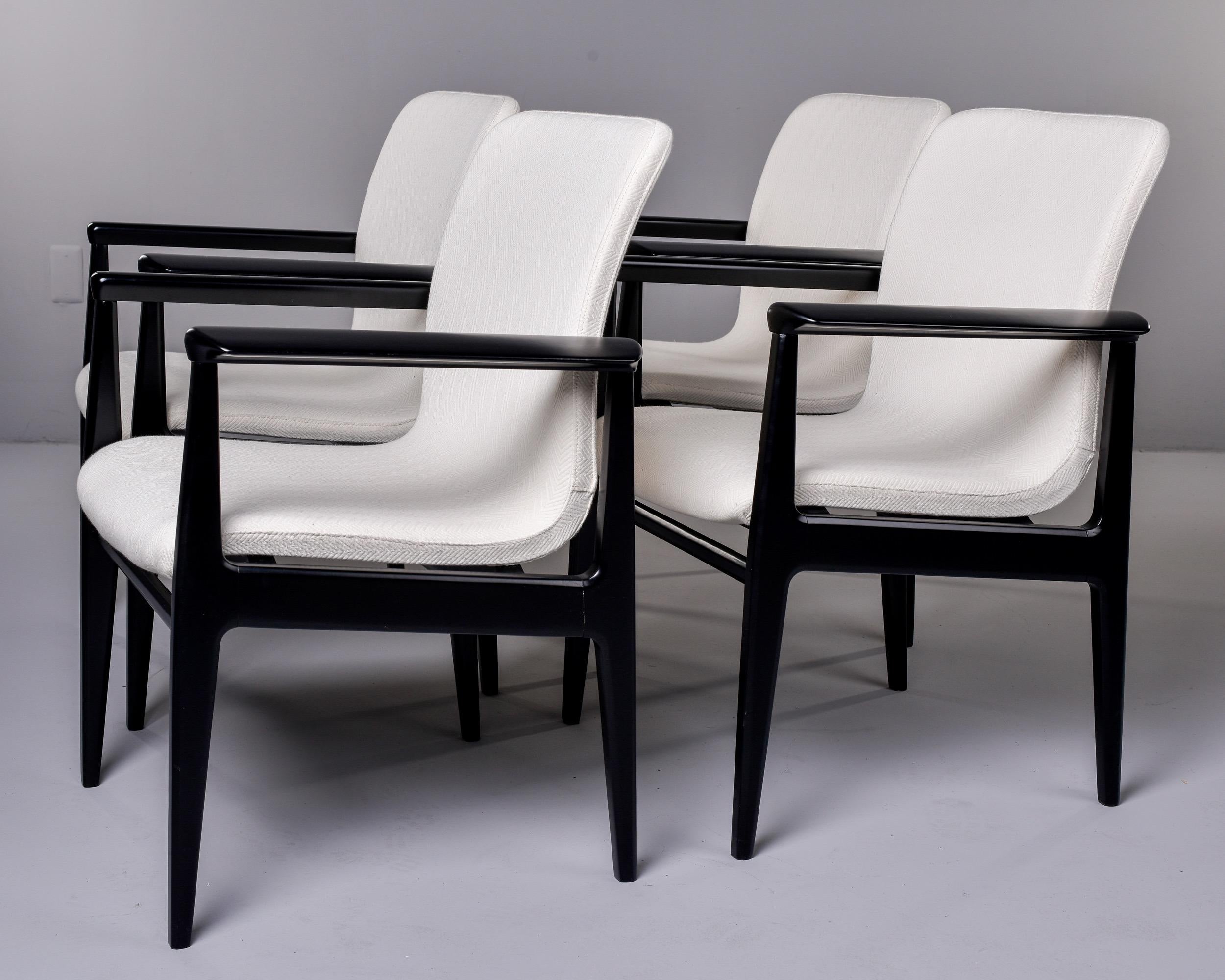 Set of 4 Italian Mid Century Ebonized Armchairs 4