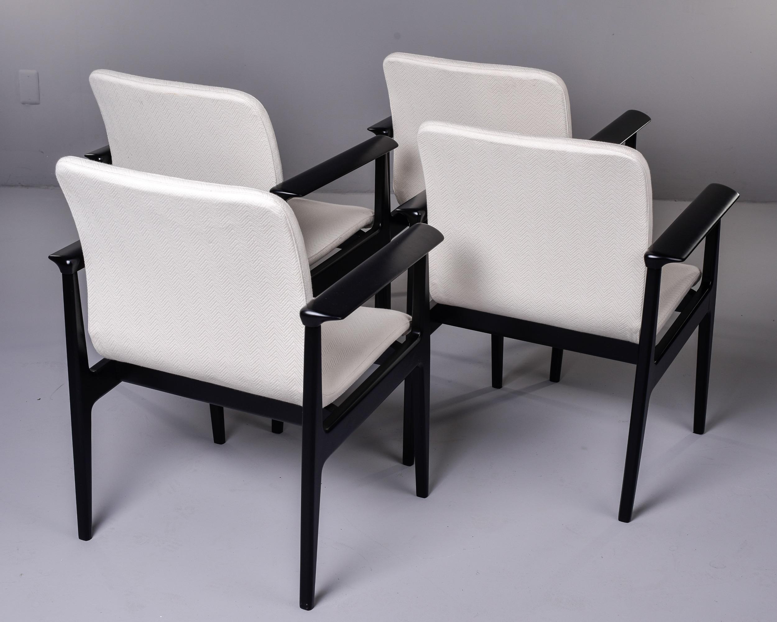 Set of 4 Italian Mid Century Ebonized Armchairs 1