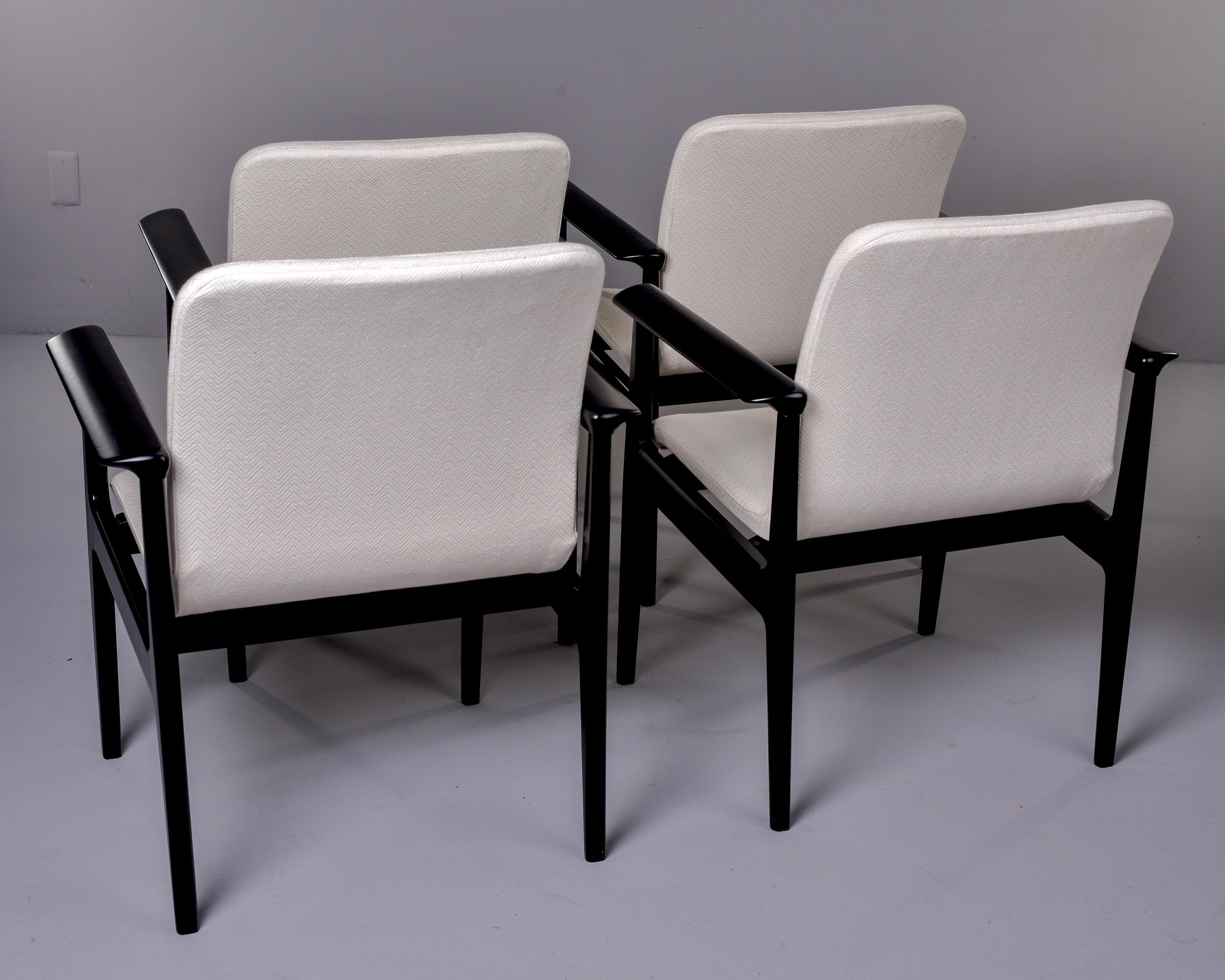 Set of 4 Italian Mid Century Ebonized Armchairs 2
