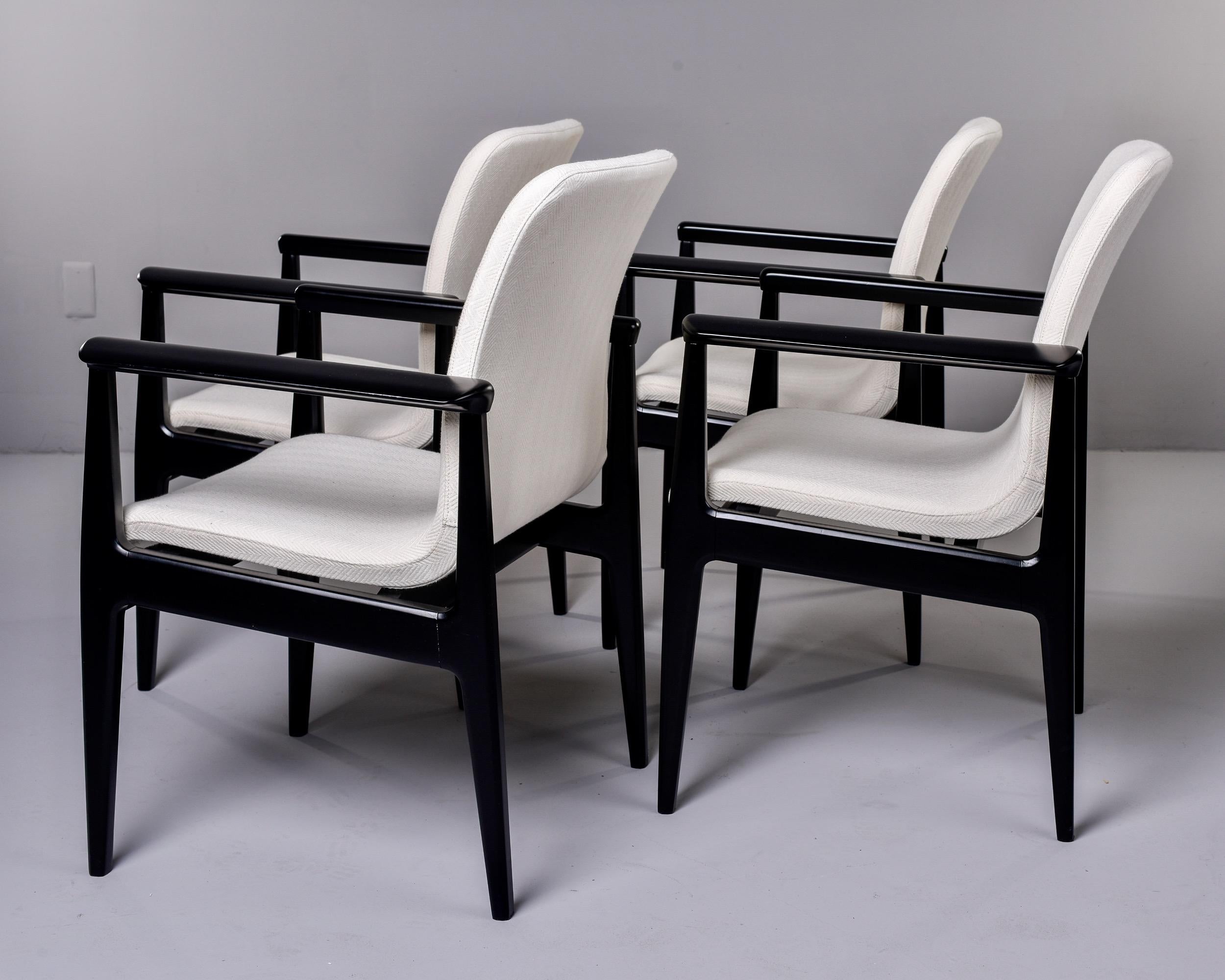 Set of 4 Italian Mid Century Ebonized Armchairs 3