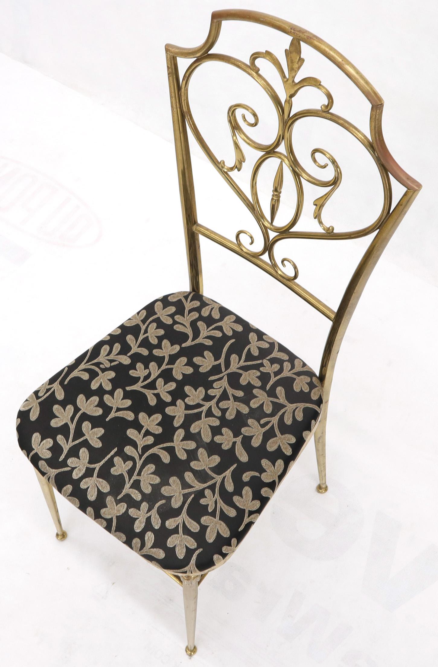 Set of 4 Italian Mid-Century Modern Chiavari Brass Chairs For Sale 7