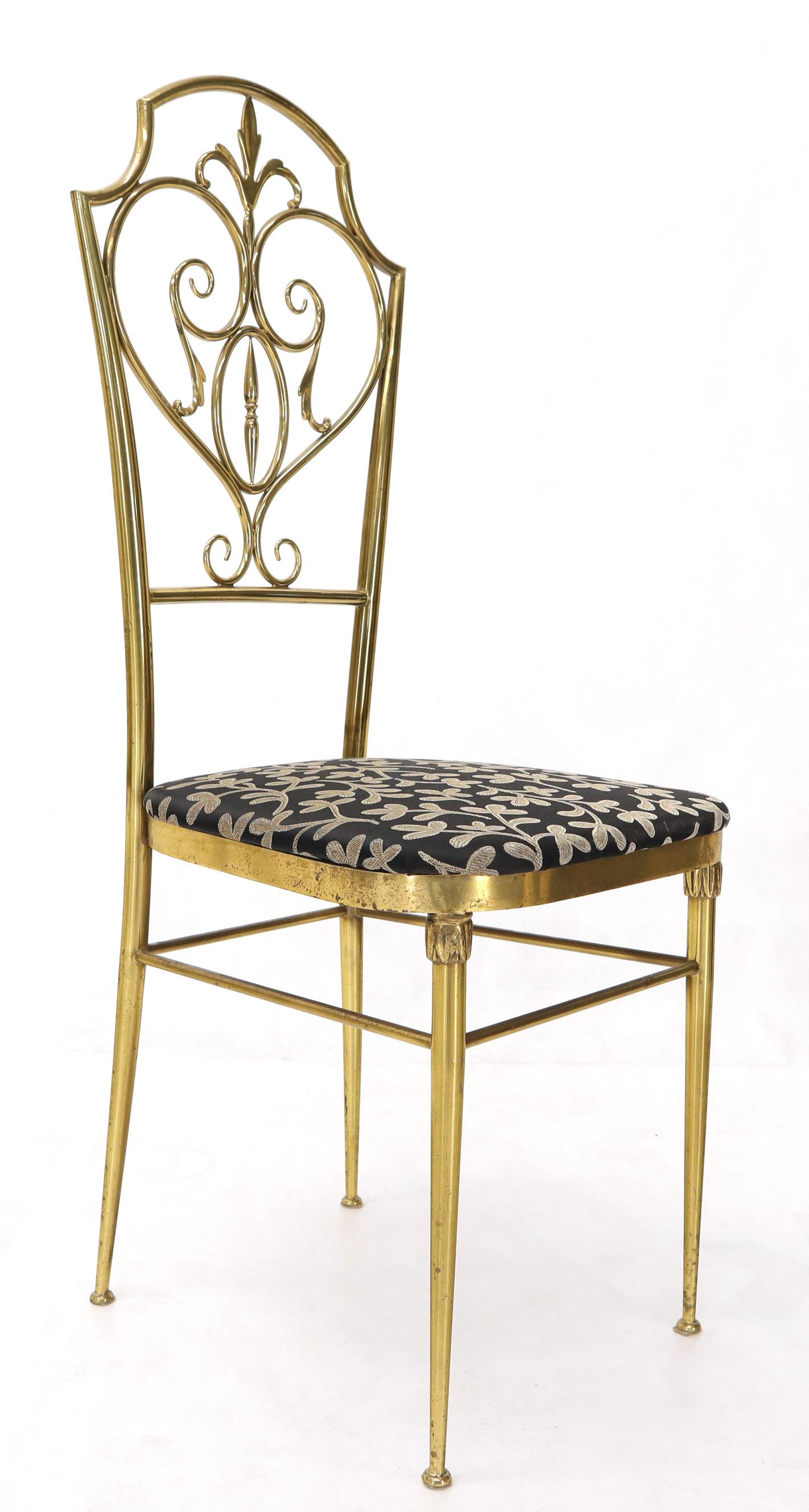Set of 4 Italian Mid-Century Modern Chiavari Brass Chairs For Sale 8