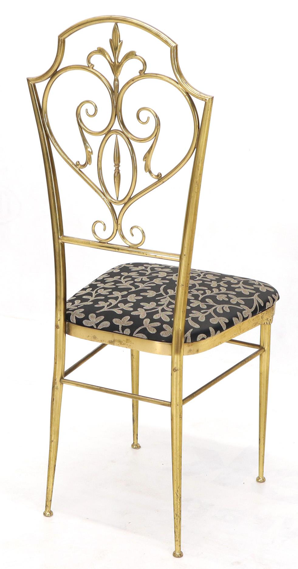 Set of 4 Italian Mid-Century Modern Chiavari Brass Chairs For Sale 2