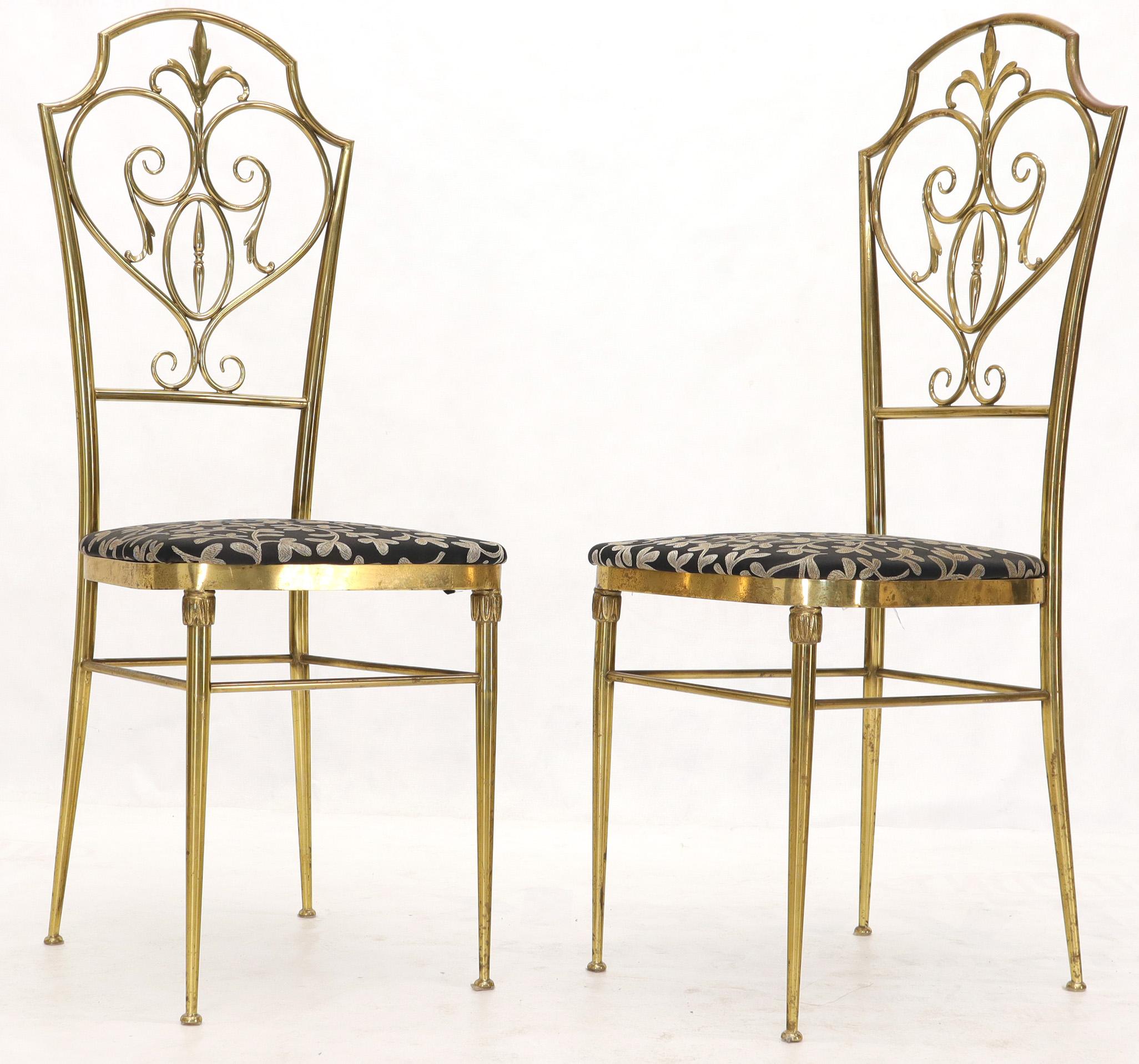 Set of 4 Italian Mid-Century Modern Chiavari Brass Chairs For Sale 3