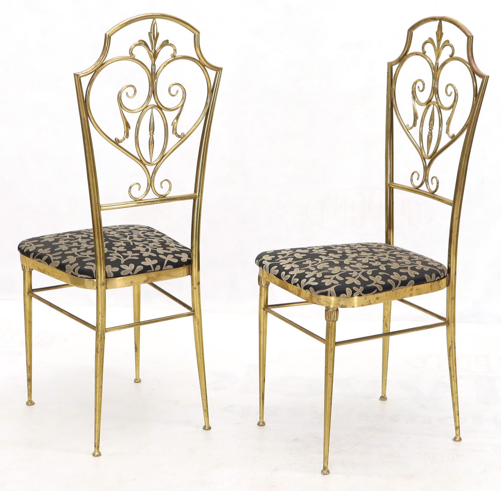Set of 4 Italian Mid-Century Modern Chiavari Brass Chairs For Sale 4