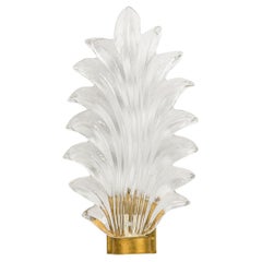 Set of 4 Italian Mid-Century Palm Frond Wall Sconce