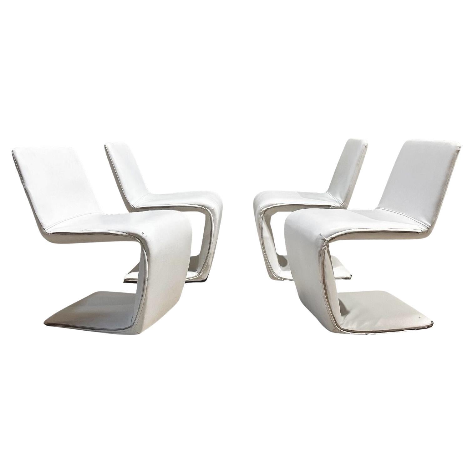 Set of 4 Italian Mid Century Z Dining Chairs