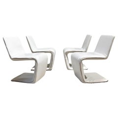 Set of 4 Italian Mid Century Z Dining Chairs