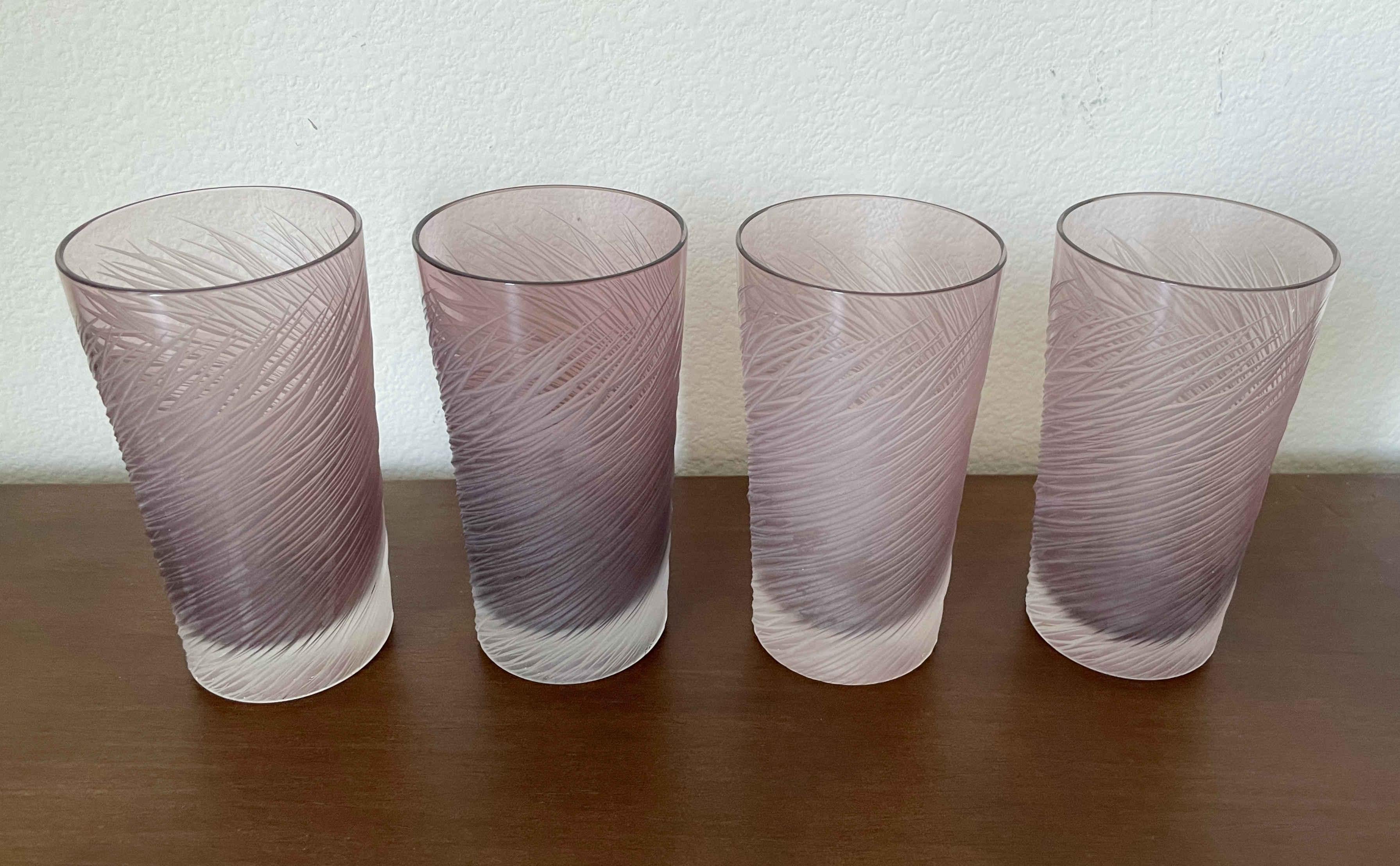 Set von 4 italienischen Muranoglasgläsern von Salviati (Moderne) im Angebot