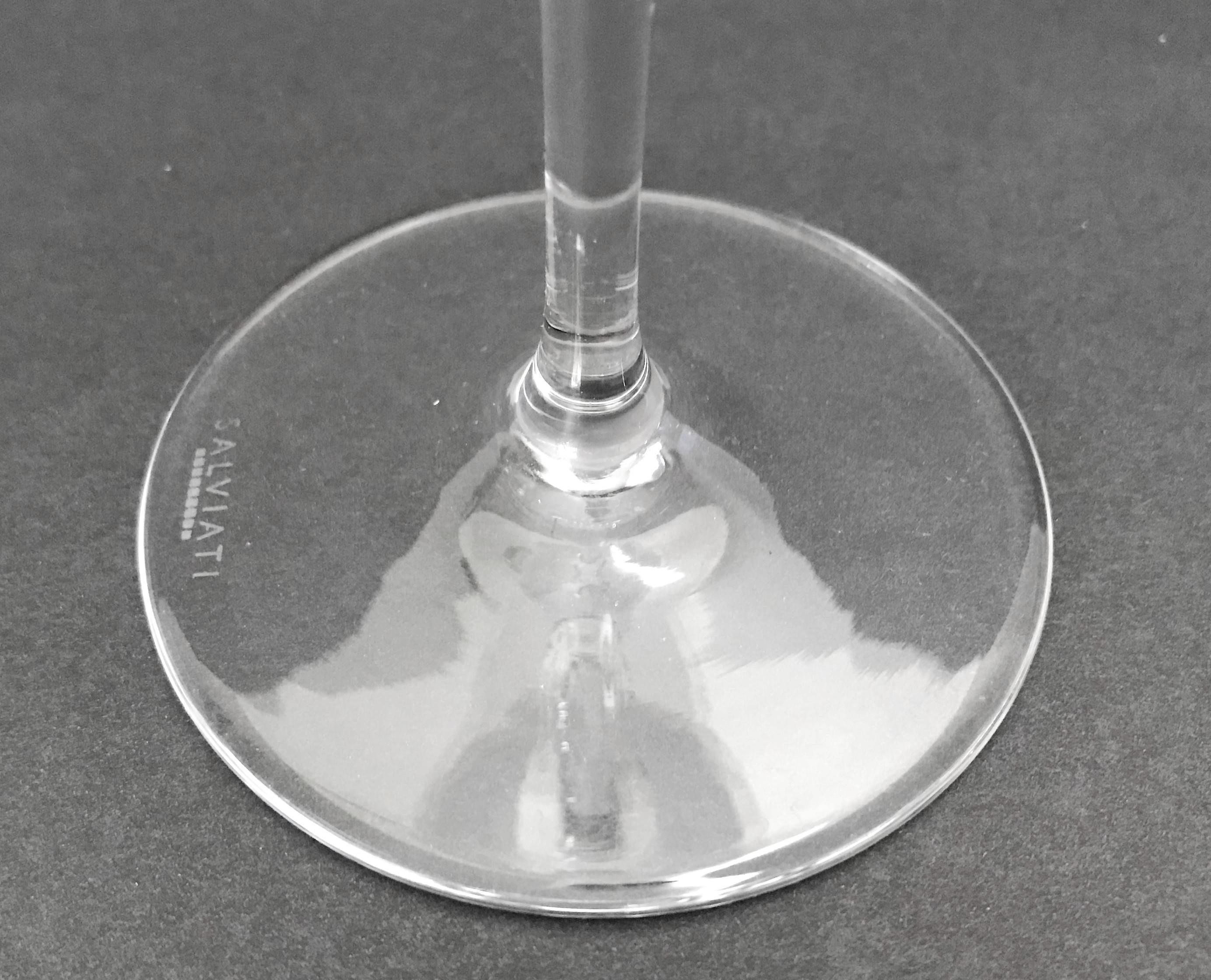 Contemporary Set of 4 Italian Murano Wine Glasses by Salviati FINAL CLEARANCE SALE