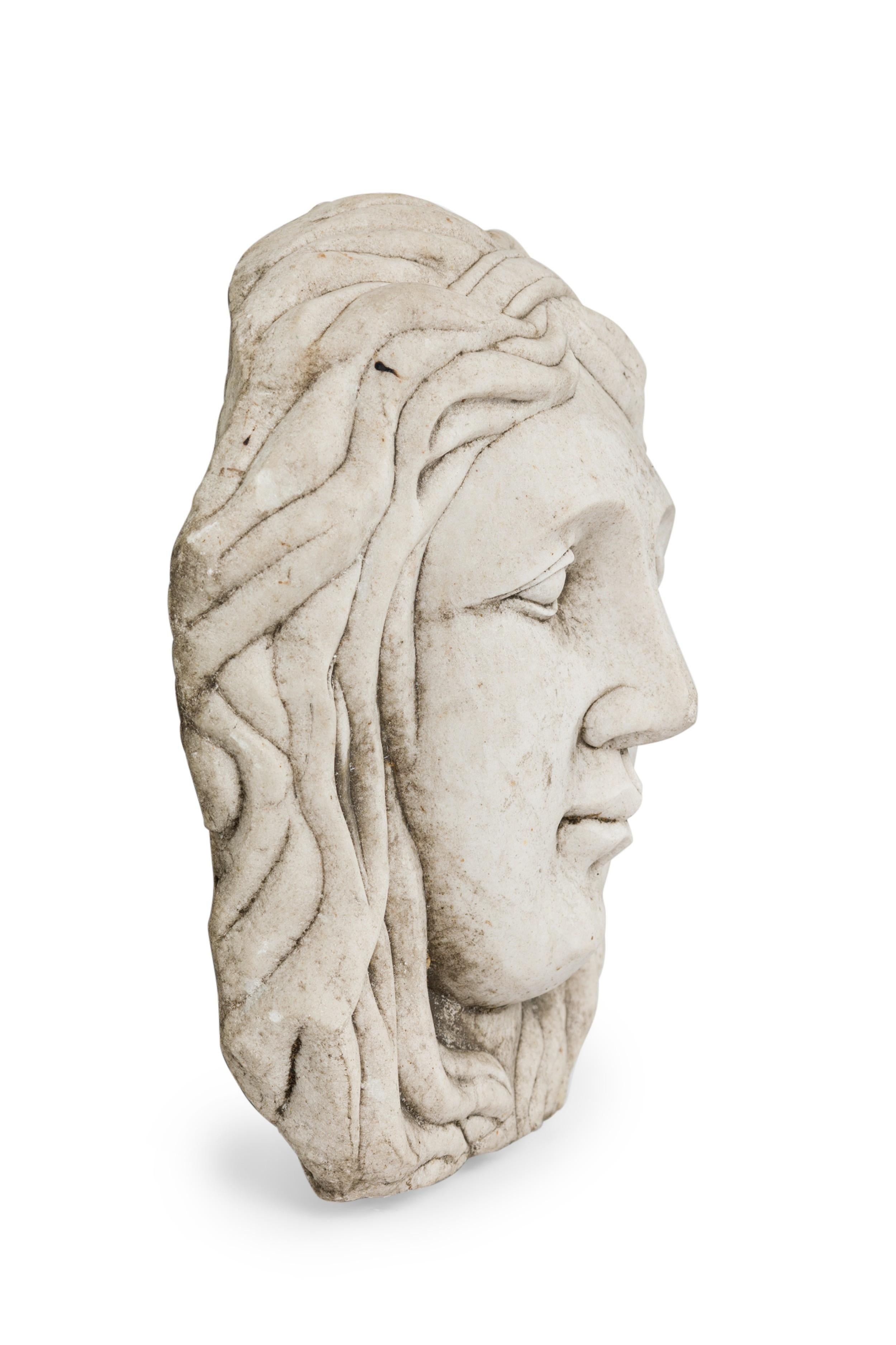 Set of 4 Italian Neo-Classic 19th Century Marble Relief Busts For Sale 5