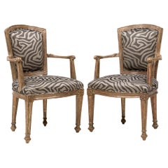 4 fauteuils italiens néoclassiques en bois doré piémontais A Silver