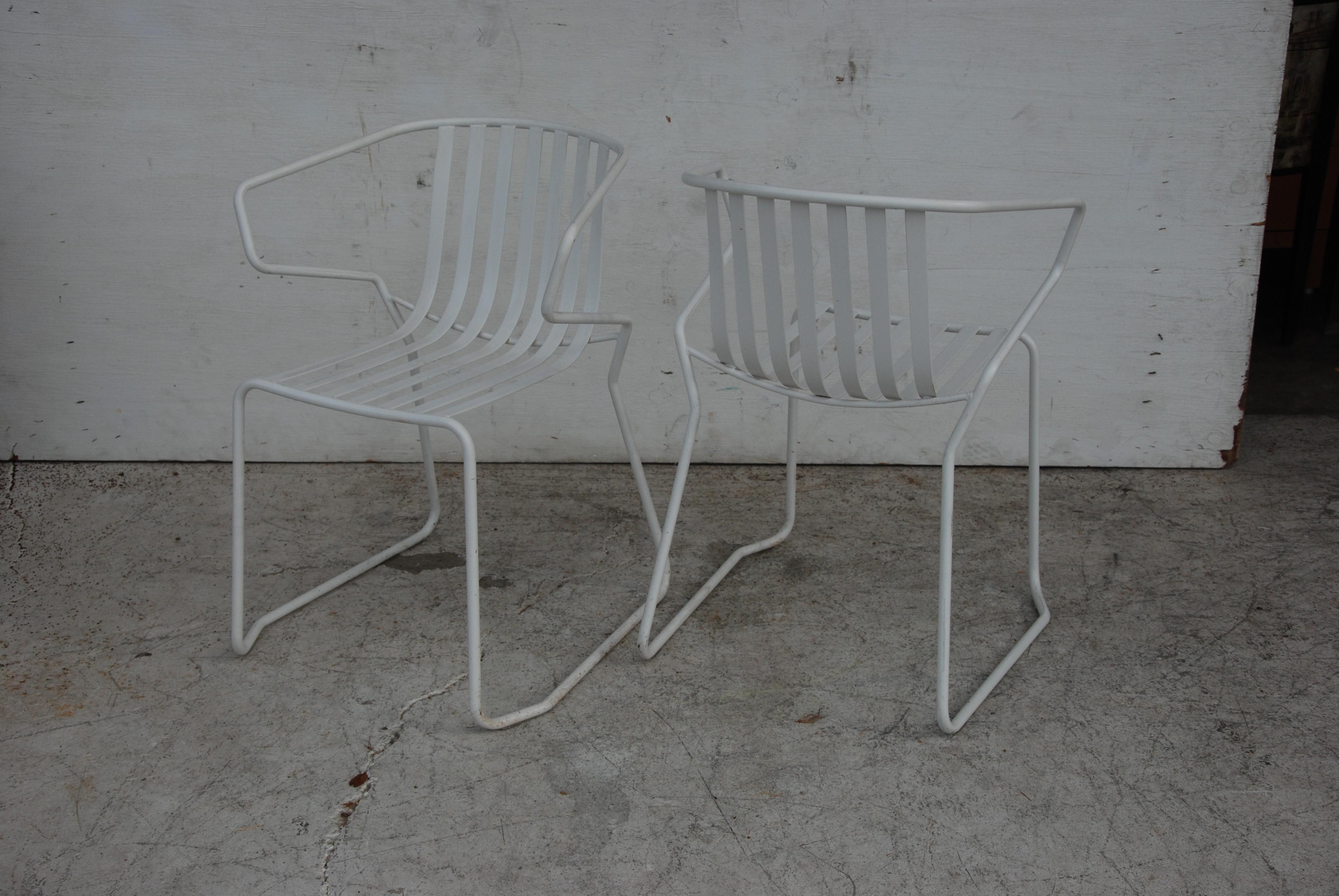 Set of 4 Italian Outdoor Chairs In Good Condition In Pasadena, TX