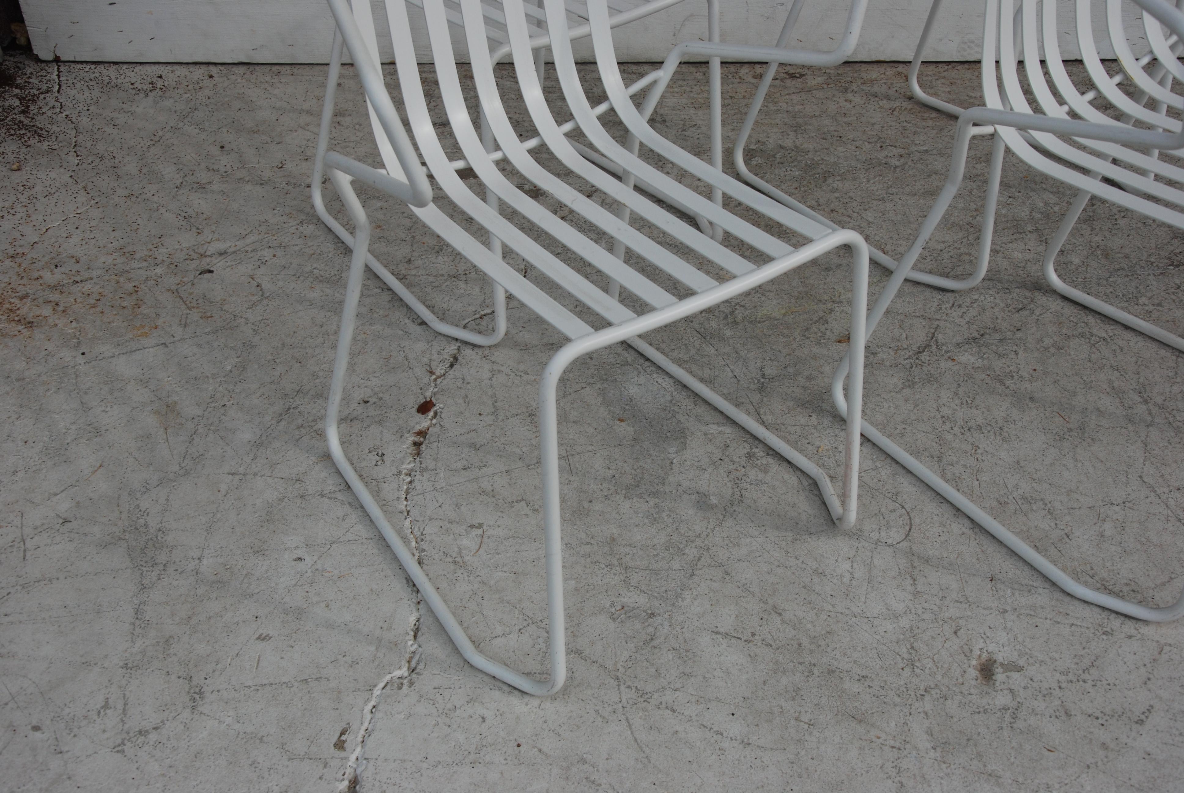 Metal Set of 4 Italian Outdoor Chairs